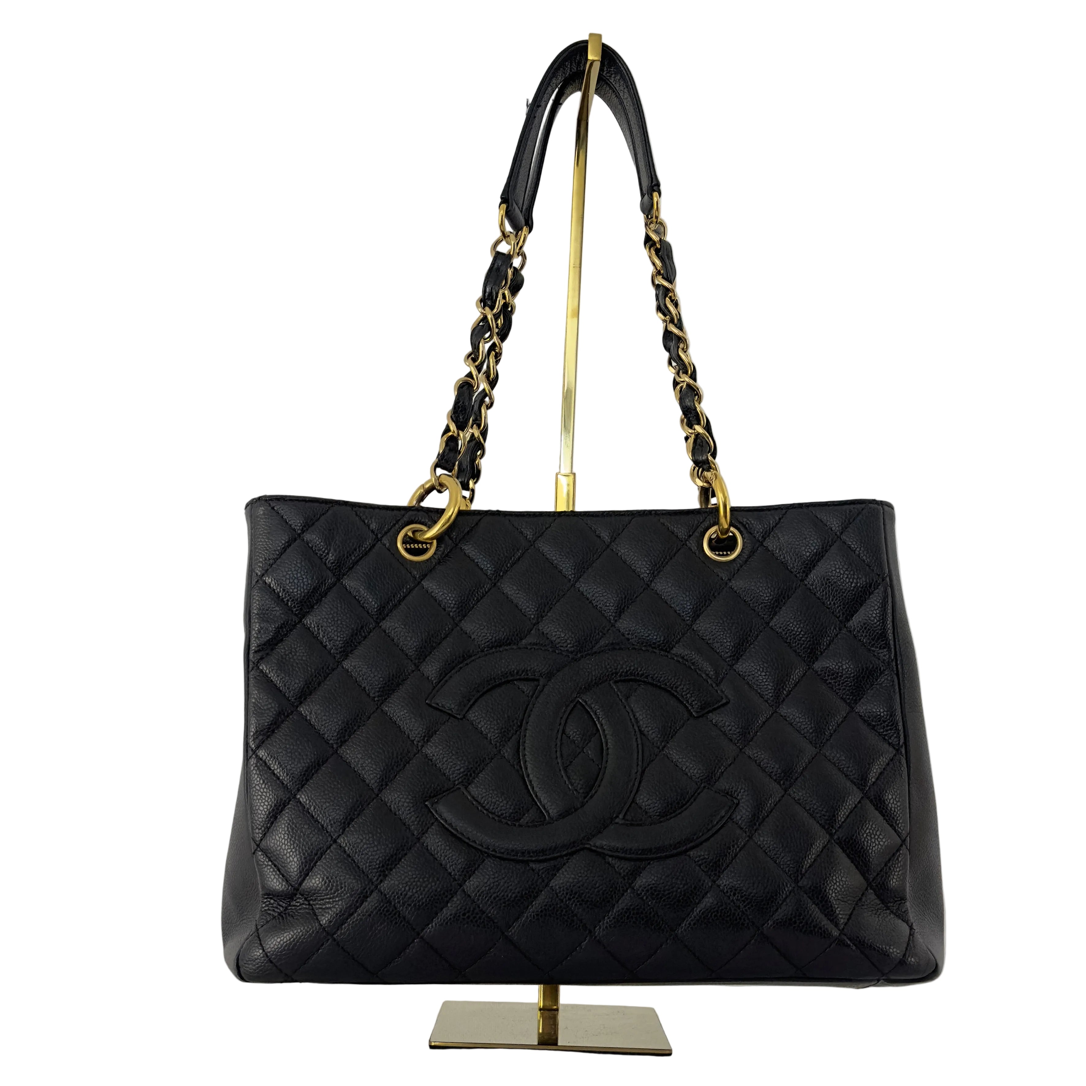 Sac à main CHANEL Grand Shopping Tote cuir caviar noir