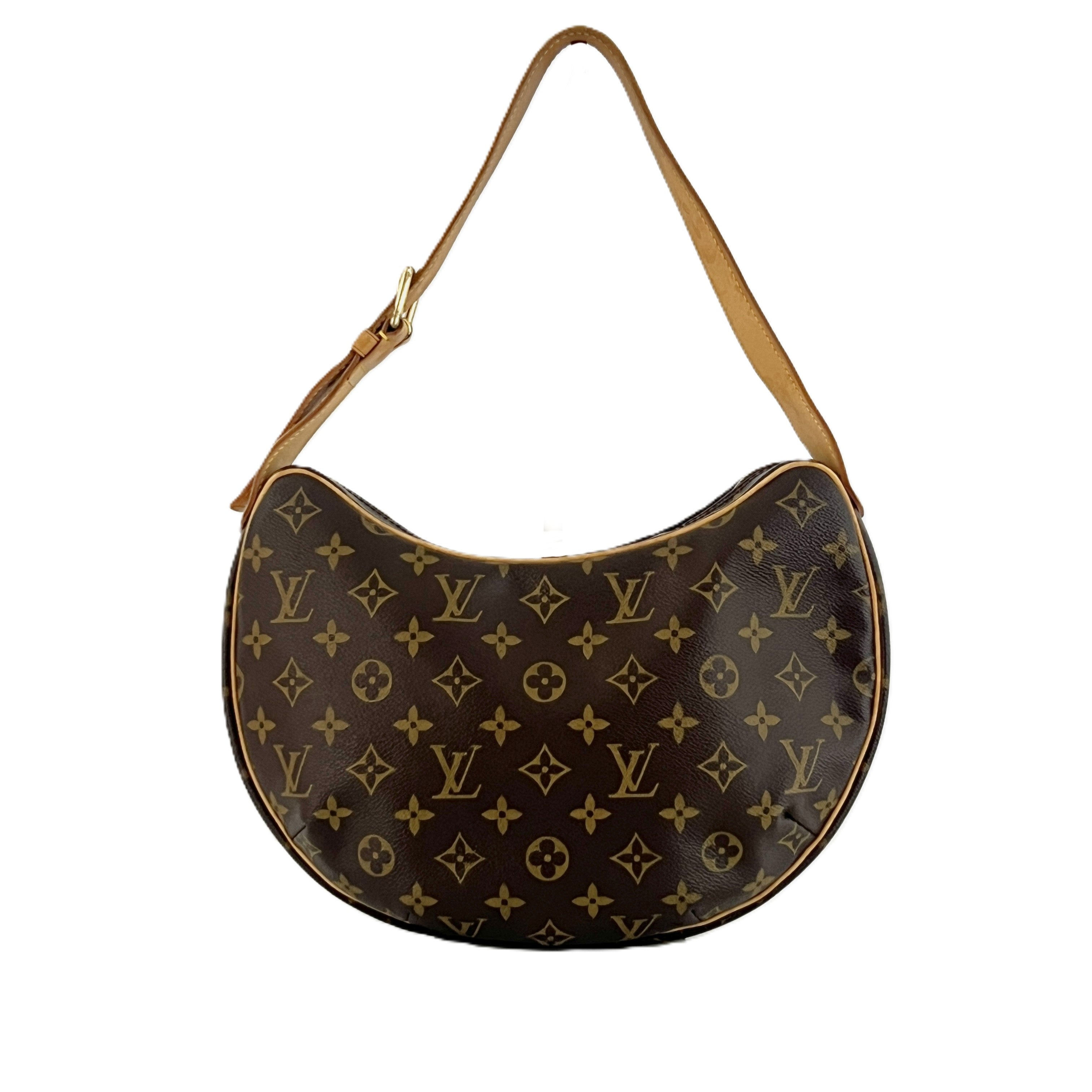 Sac à main LOUIS VUITTON Croissant MM toile et cuir marron