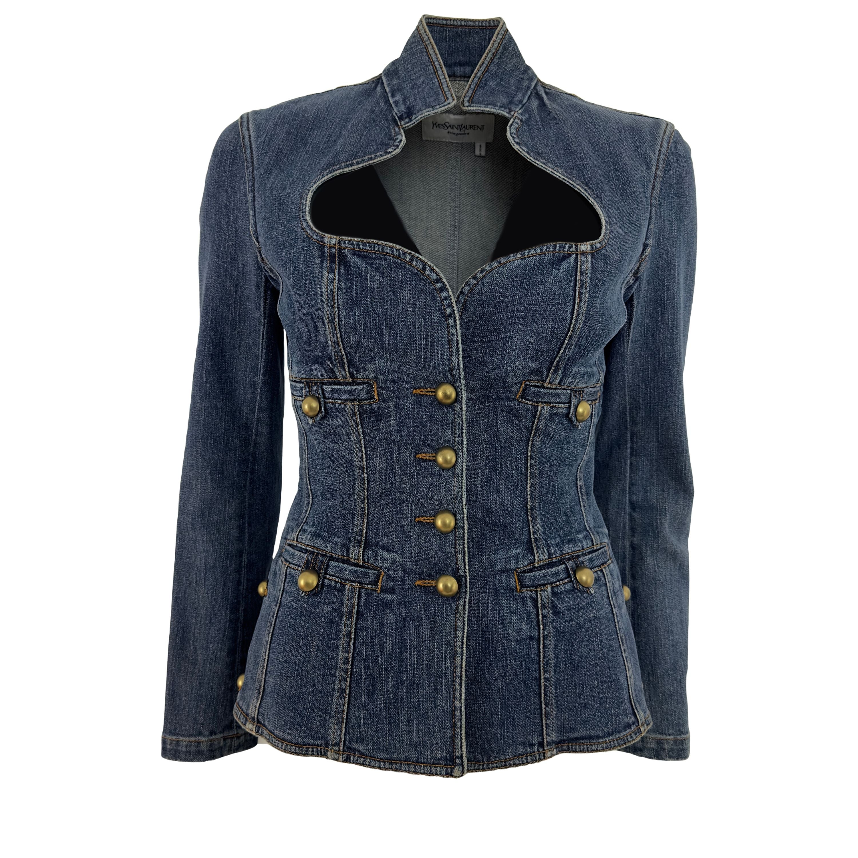 Veste YVES SAINT LAURENT XS denim bleu