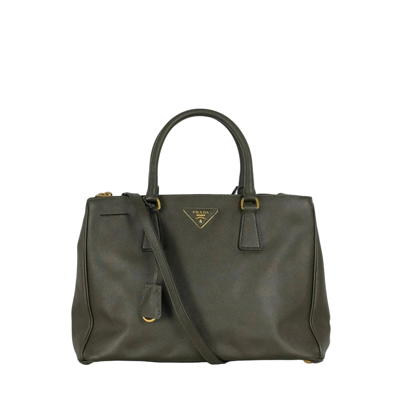 Sac à main PRADA Galleria cuir kaki