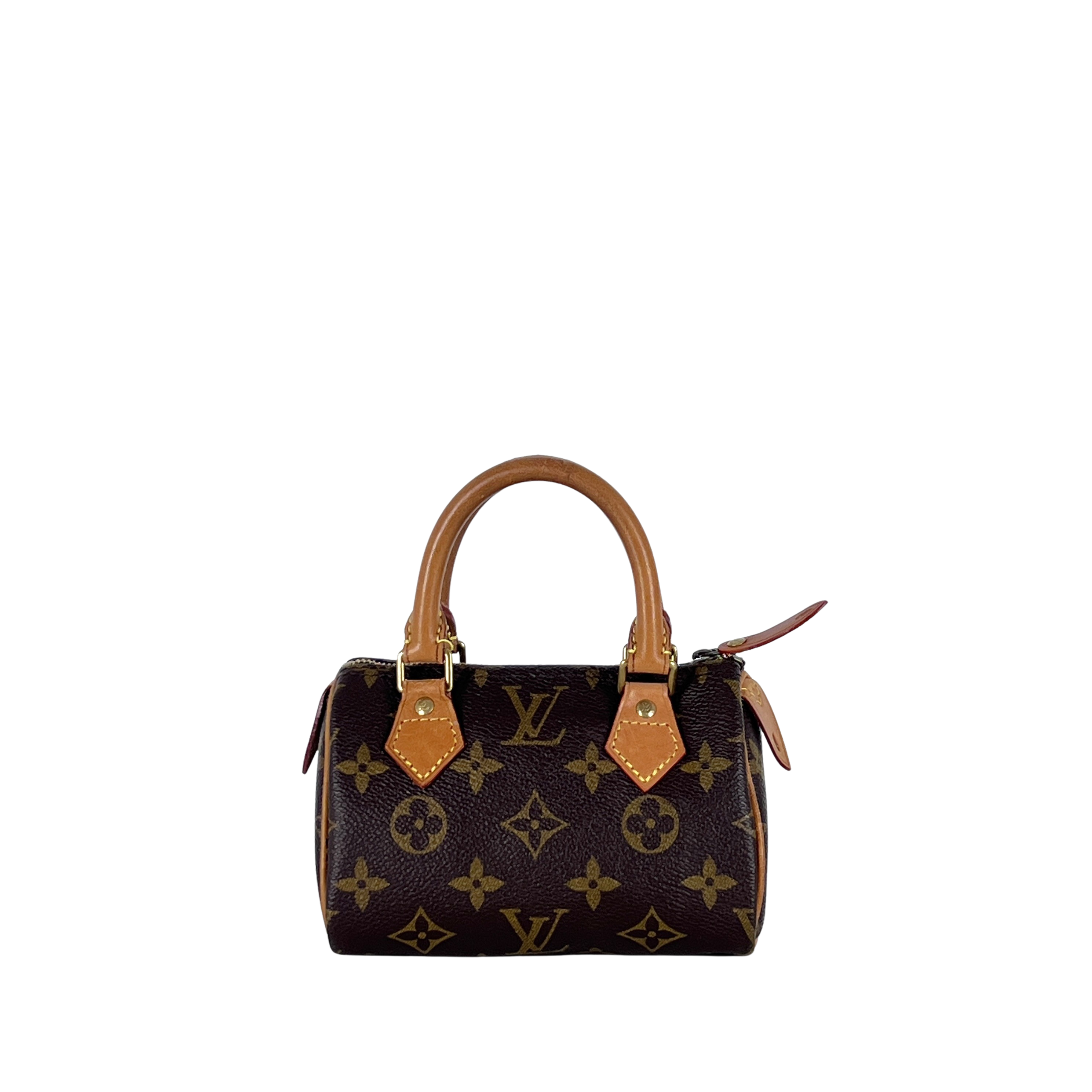 Sac à main LOUIS VUITTON Nano Speedy toile et cuir marron
