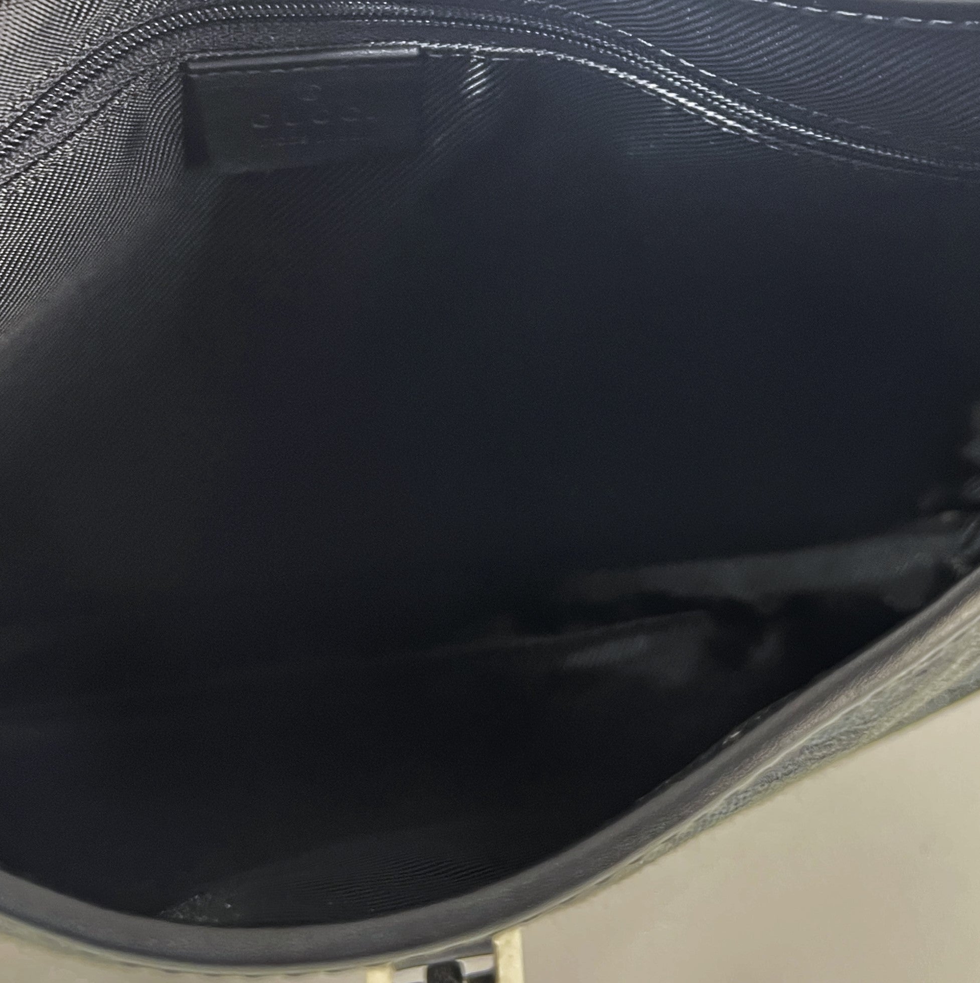 GUCCI Jackie canvas and black leather handbag