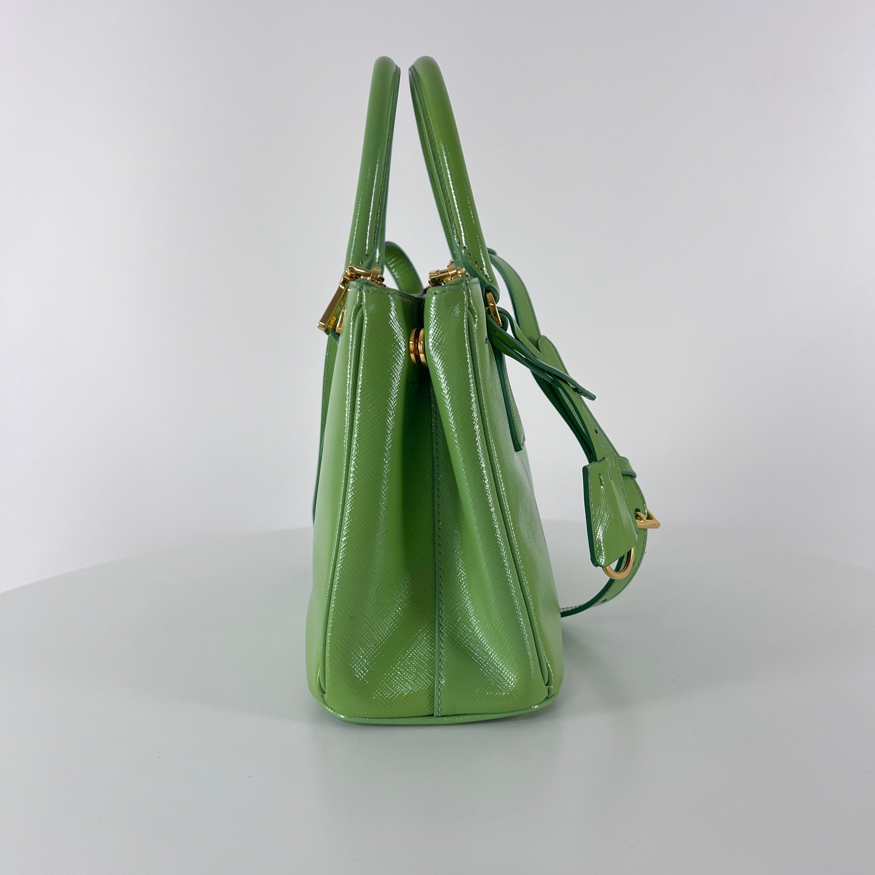 PRADA Saffiano Green leather handbag