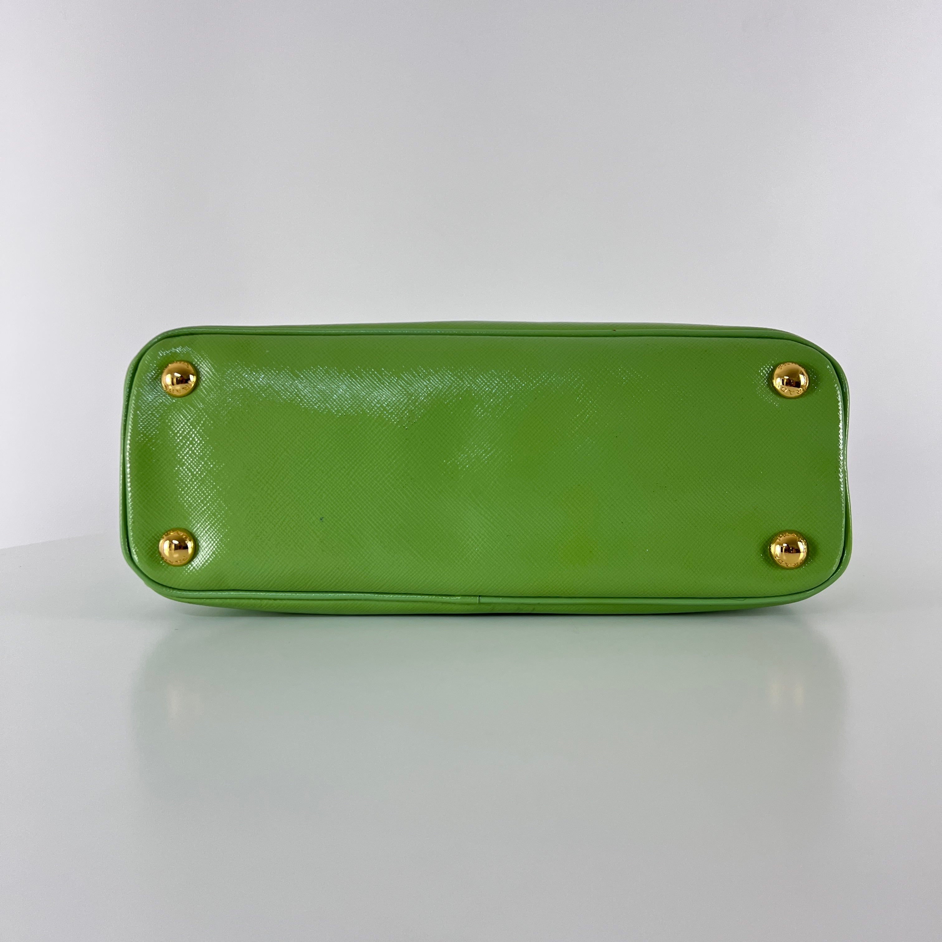 PRADA Saffiano Green leather handbag