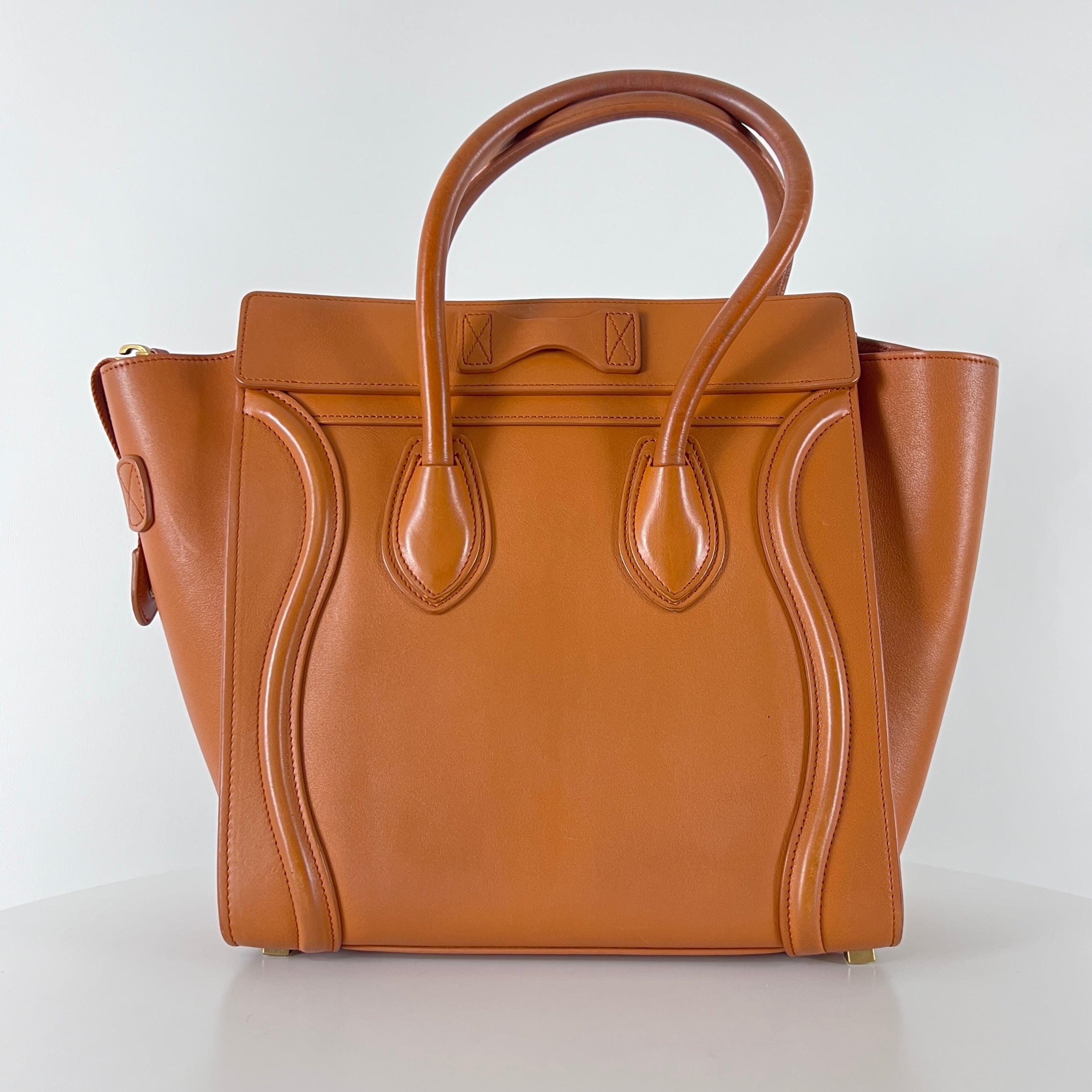 Sac à main CELINE Medium Lugagge cuir marron