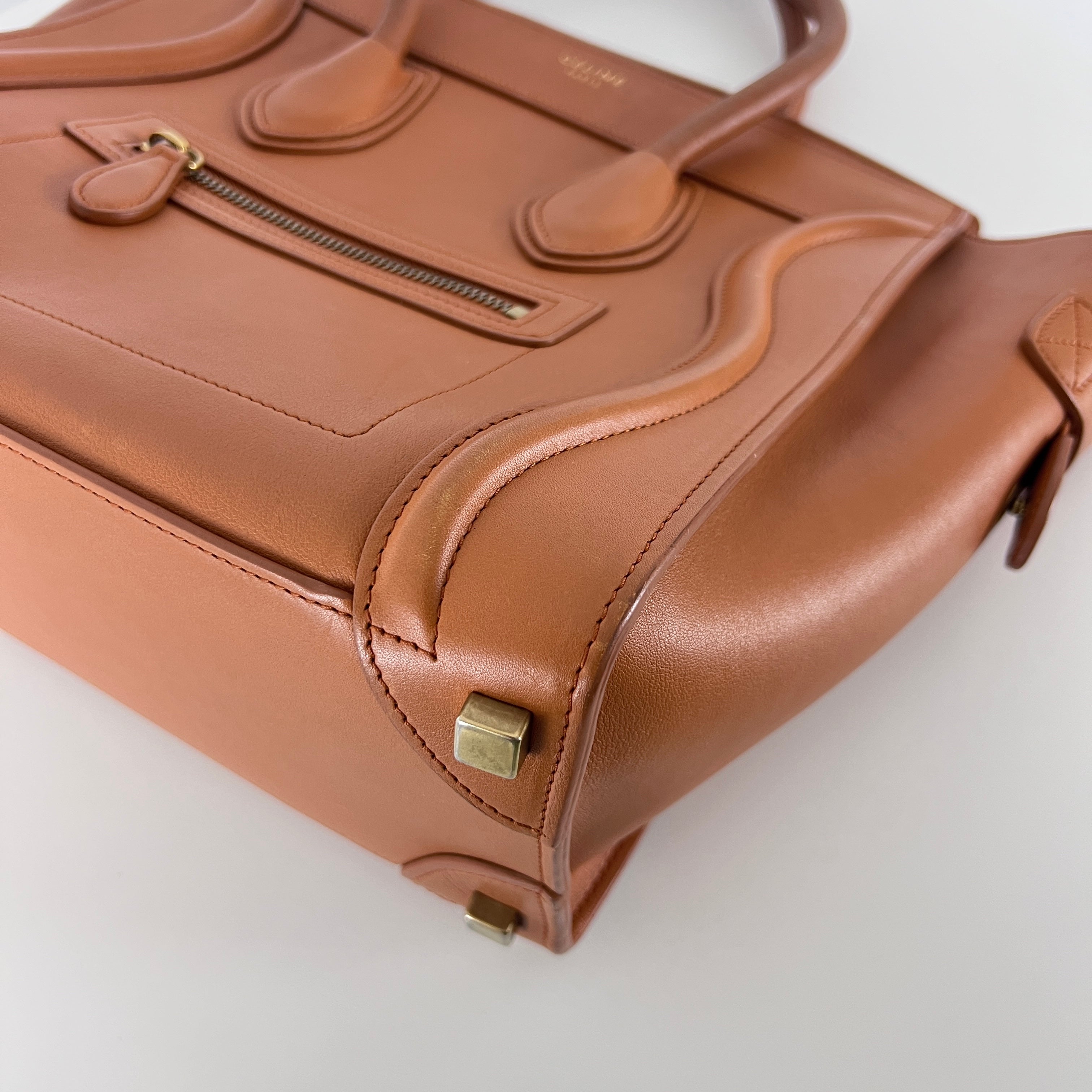 Sac à main CELINE Medium Lugagge cuir marron