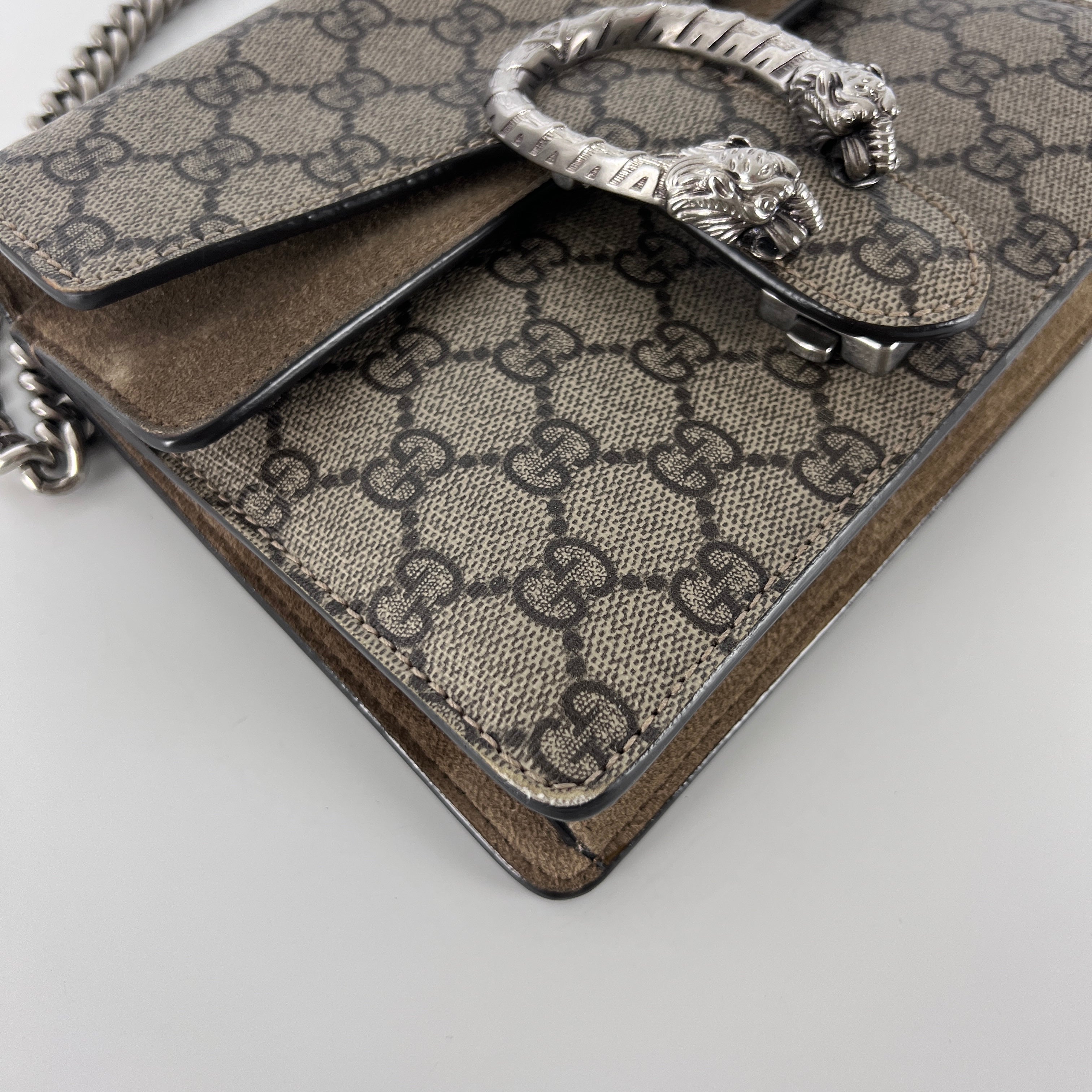 Sac à main GUCCI Dionysus toile et cuir marron