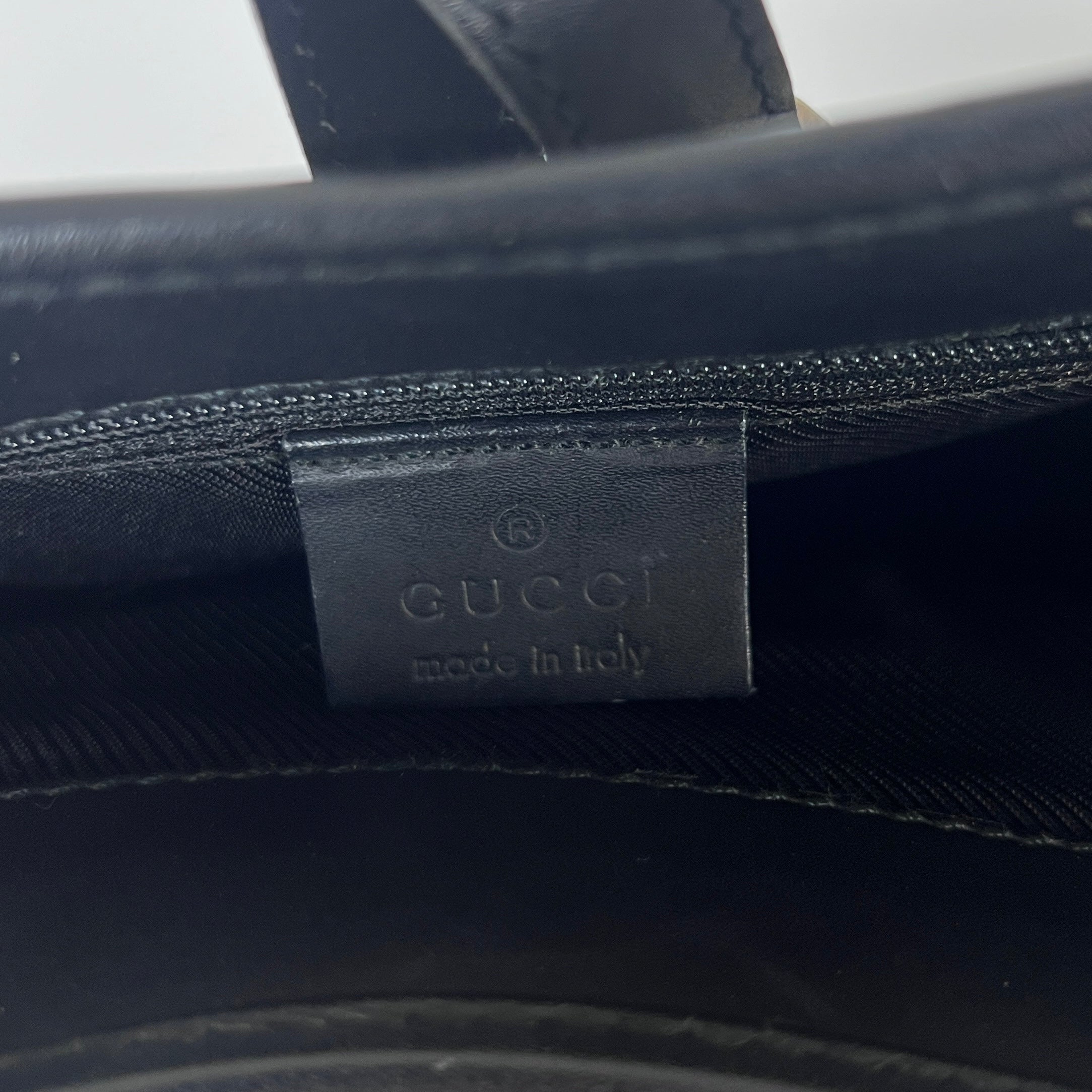 GUCCI Jackie canvas and brown leather handbag