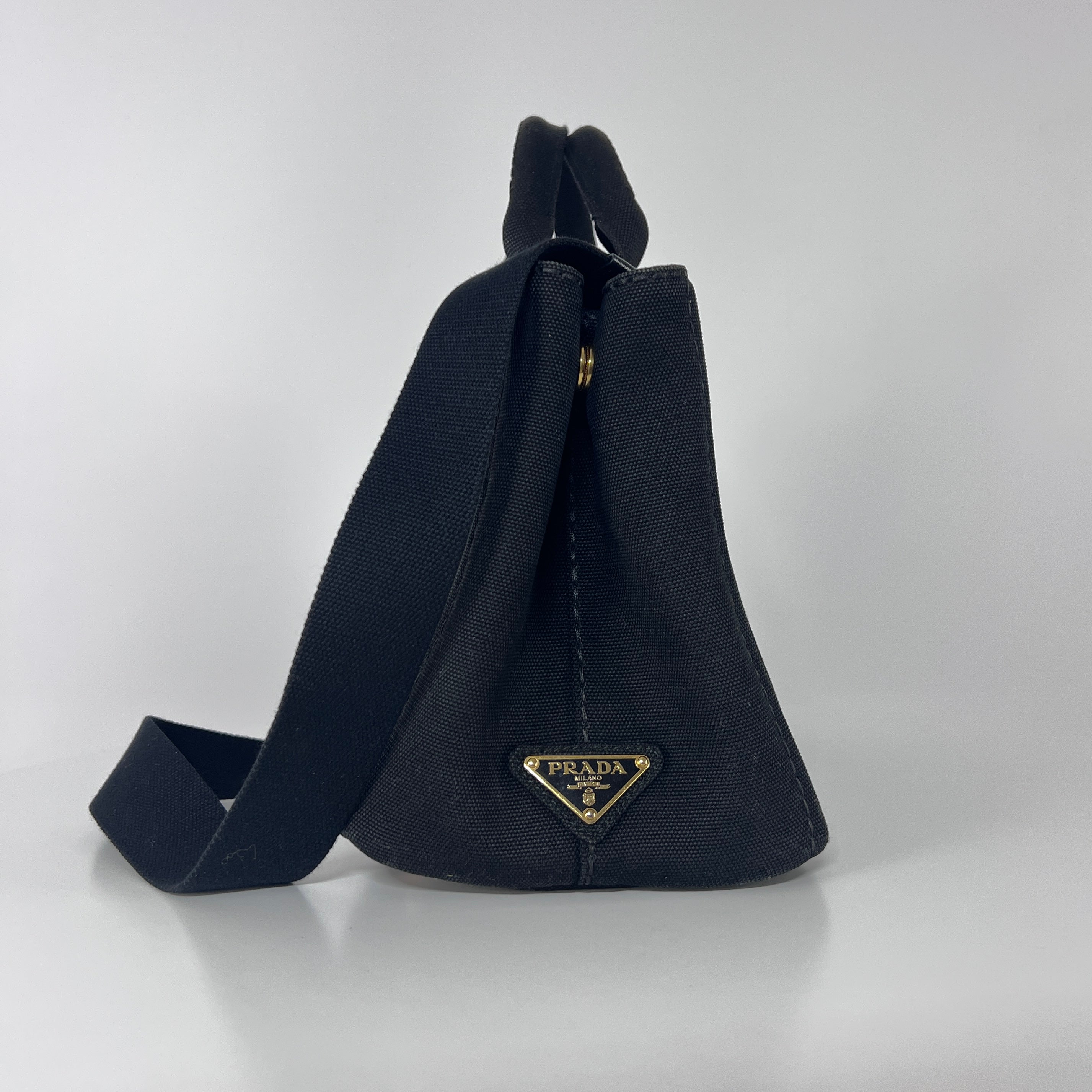 Sac à main PRADA Canapa toile noir