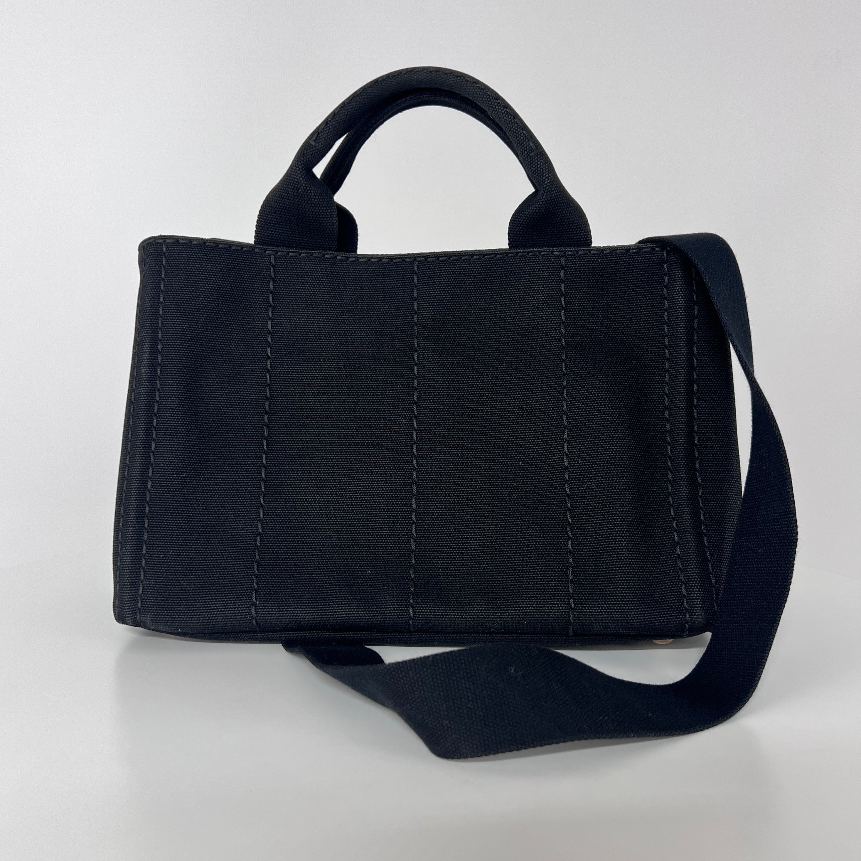 Sac à main PRADA Canapa toile noir