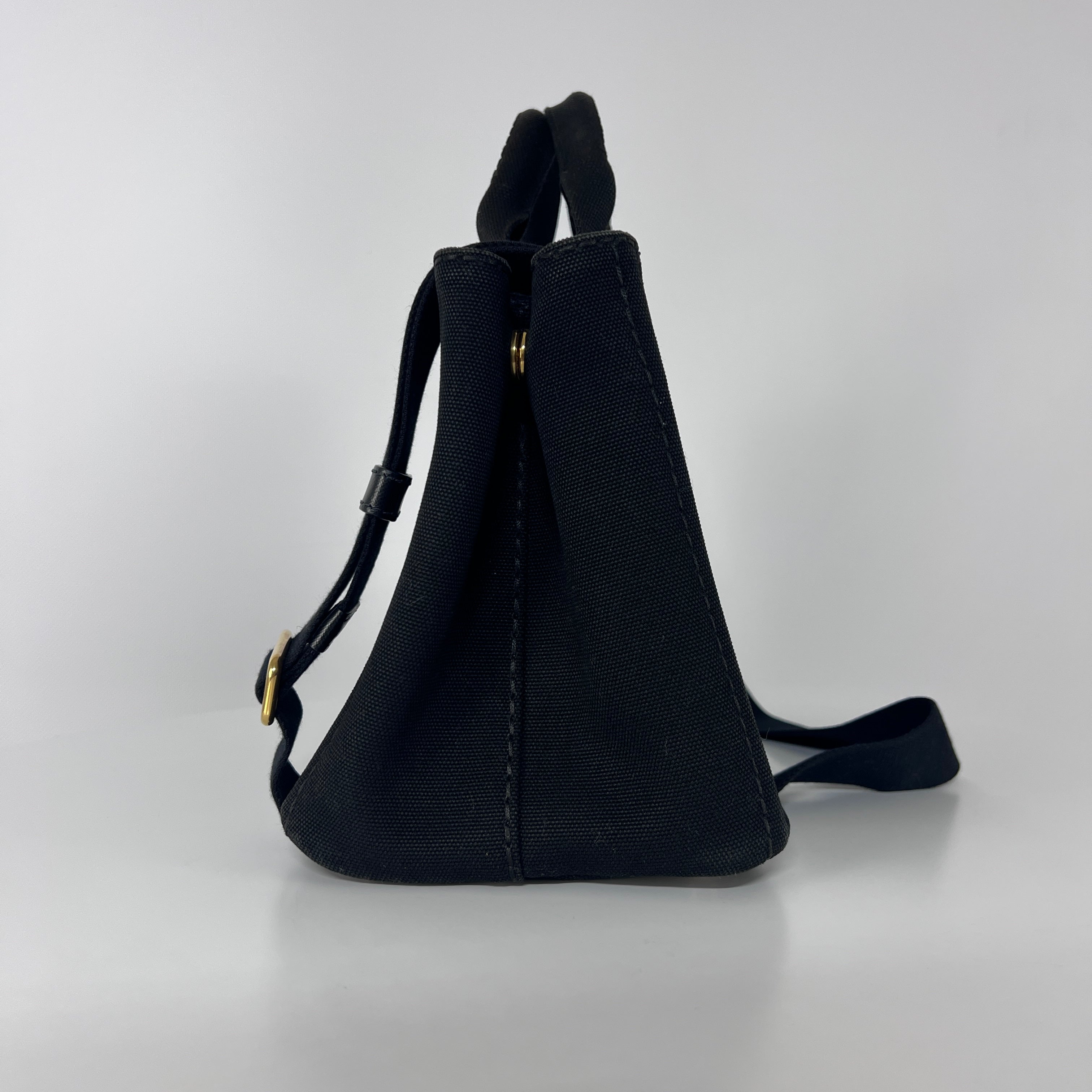Sac à main PRADA Canapa toile noir