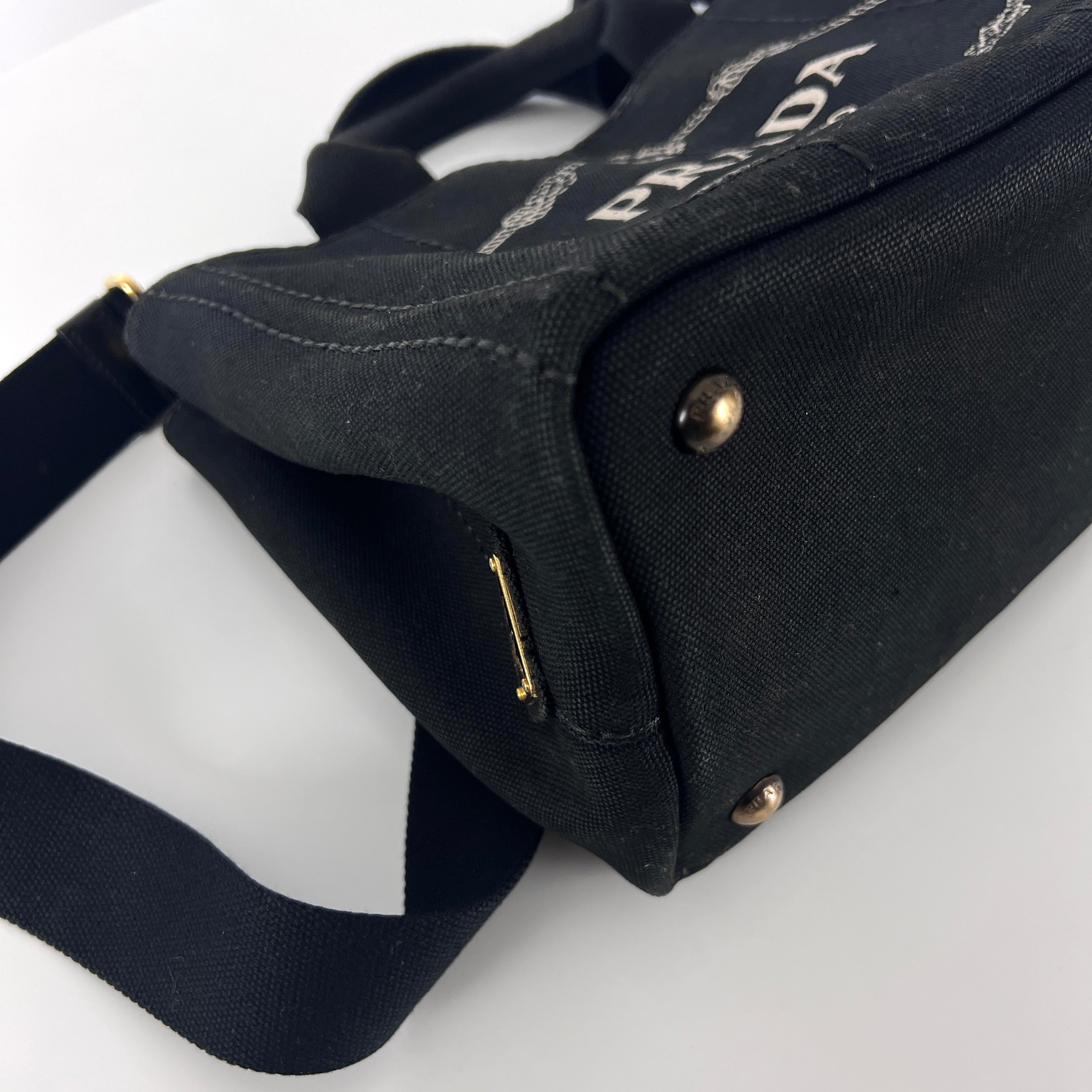 Sac à main PRADA Canapa toile noir