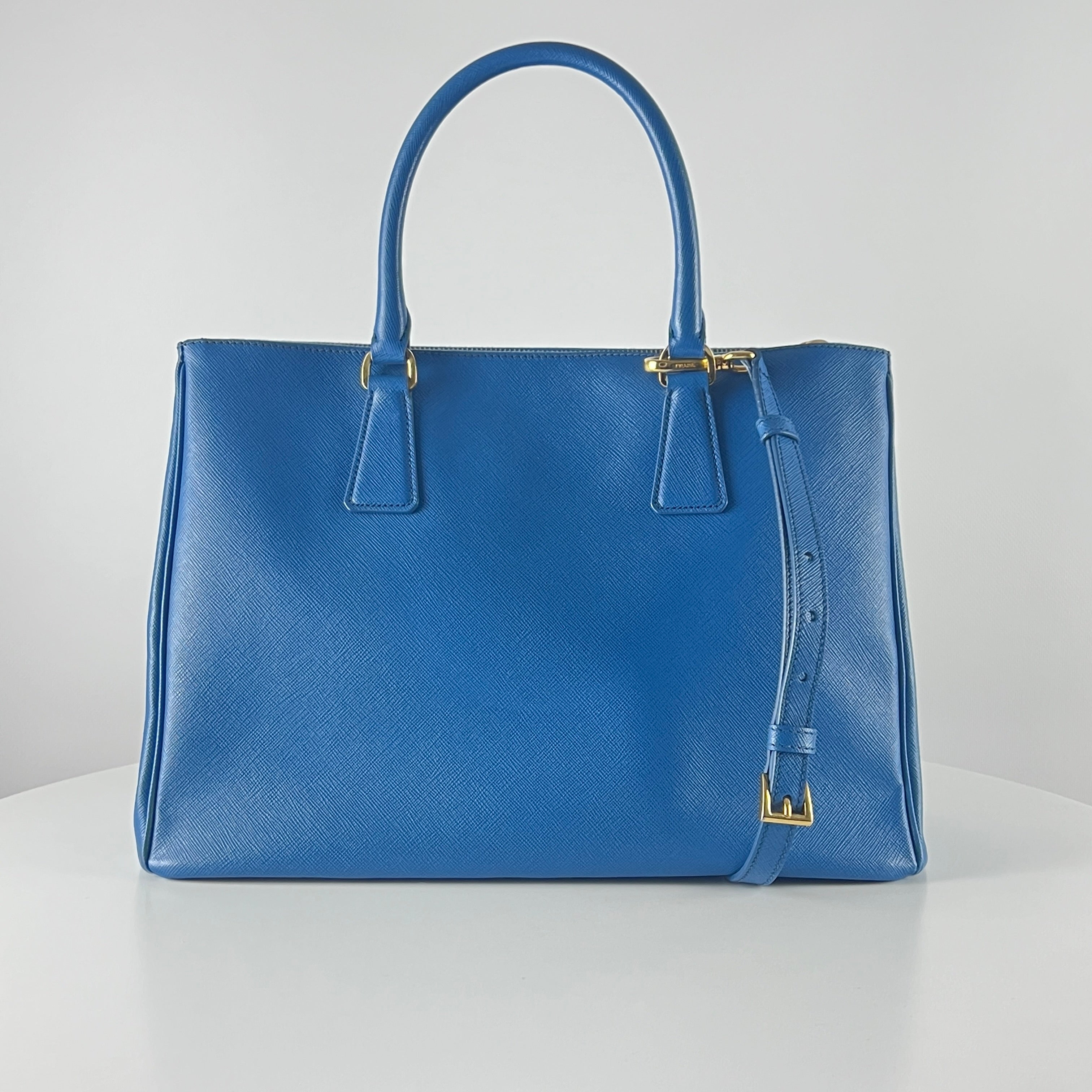 PRADA Galleria blue leather handbag