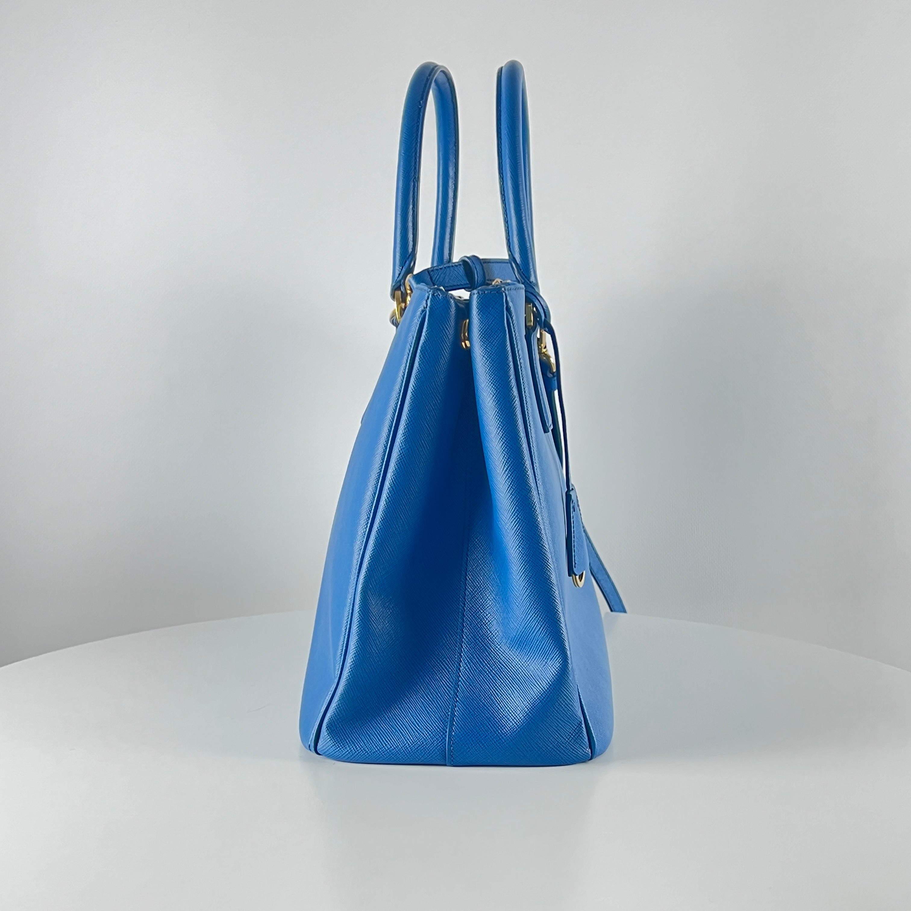PRADA Galleria blue leather handbag