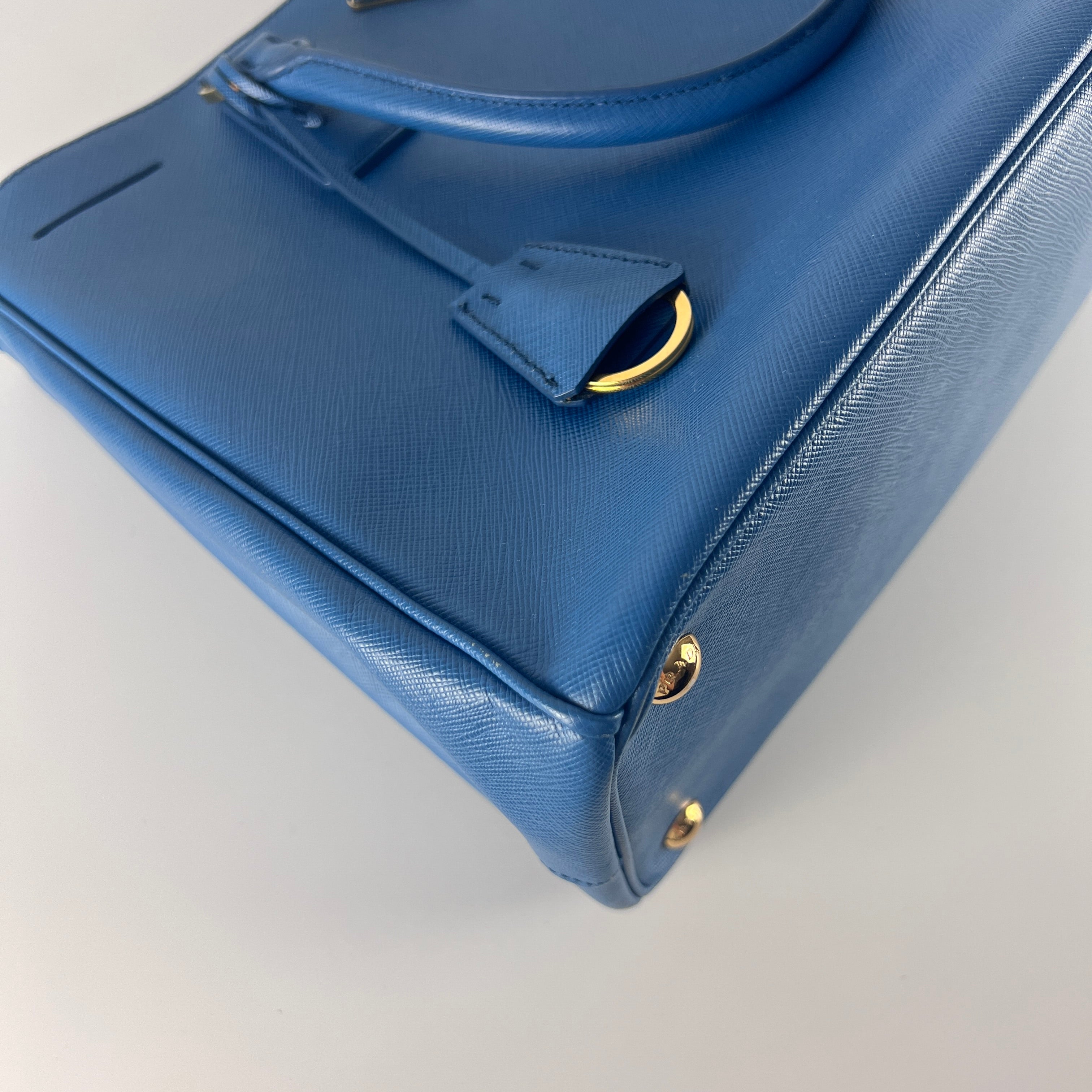 PRADA Galleria blue leather handbag