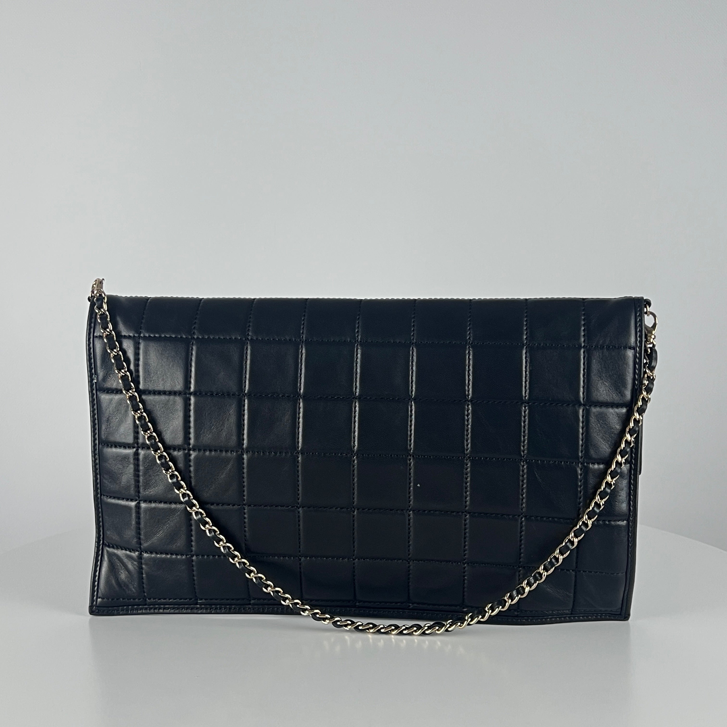 CHANEL Choco Bar black leather handbag