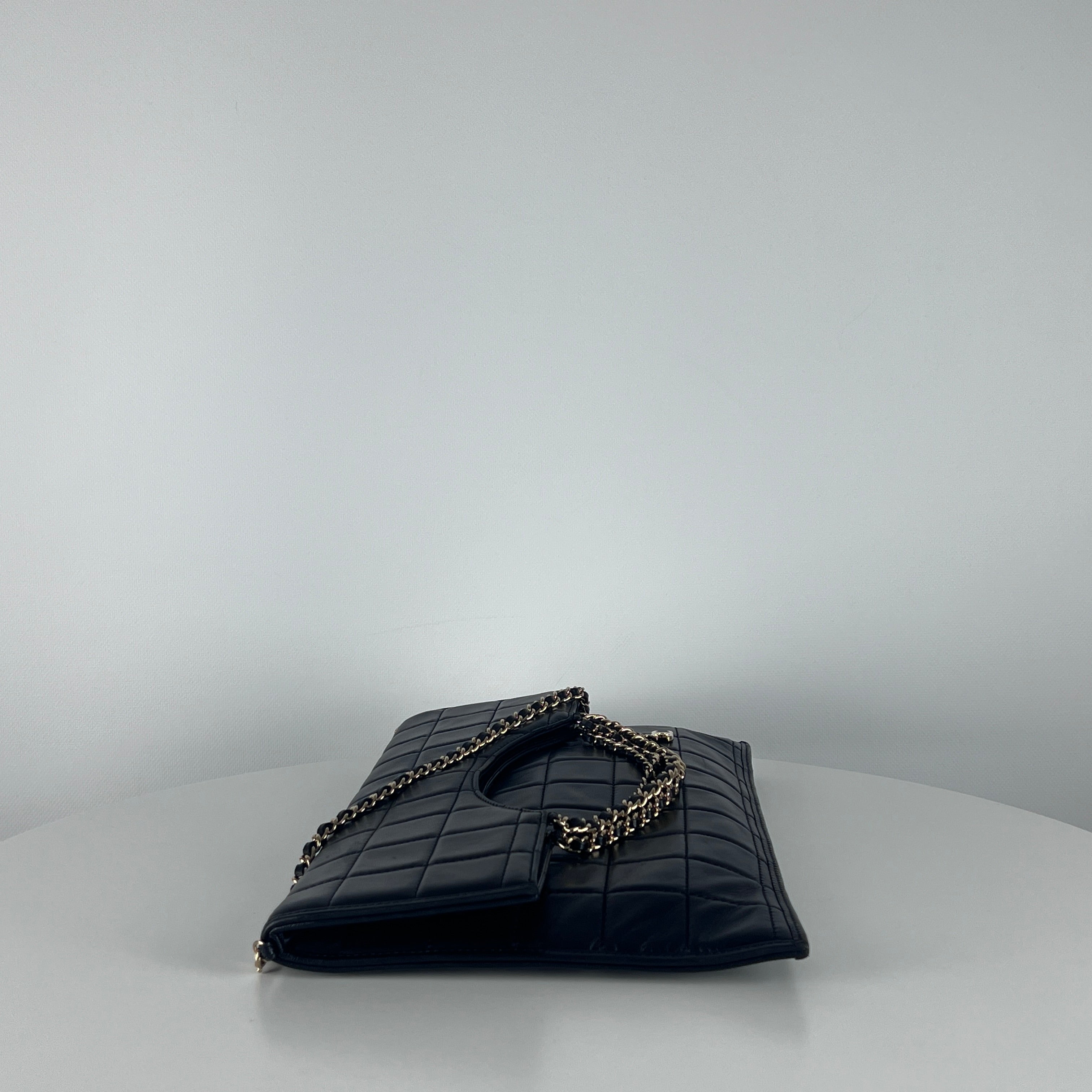 CHANEL Choco Bar black leather handbag