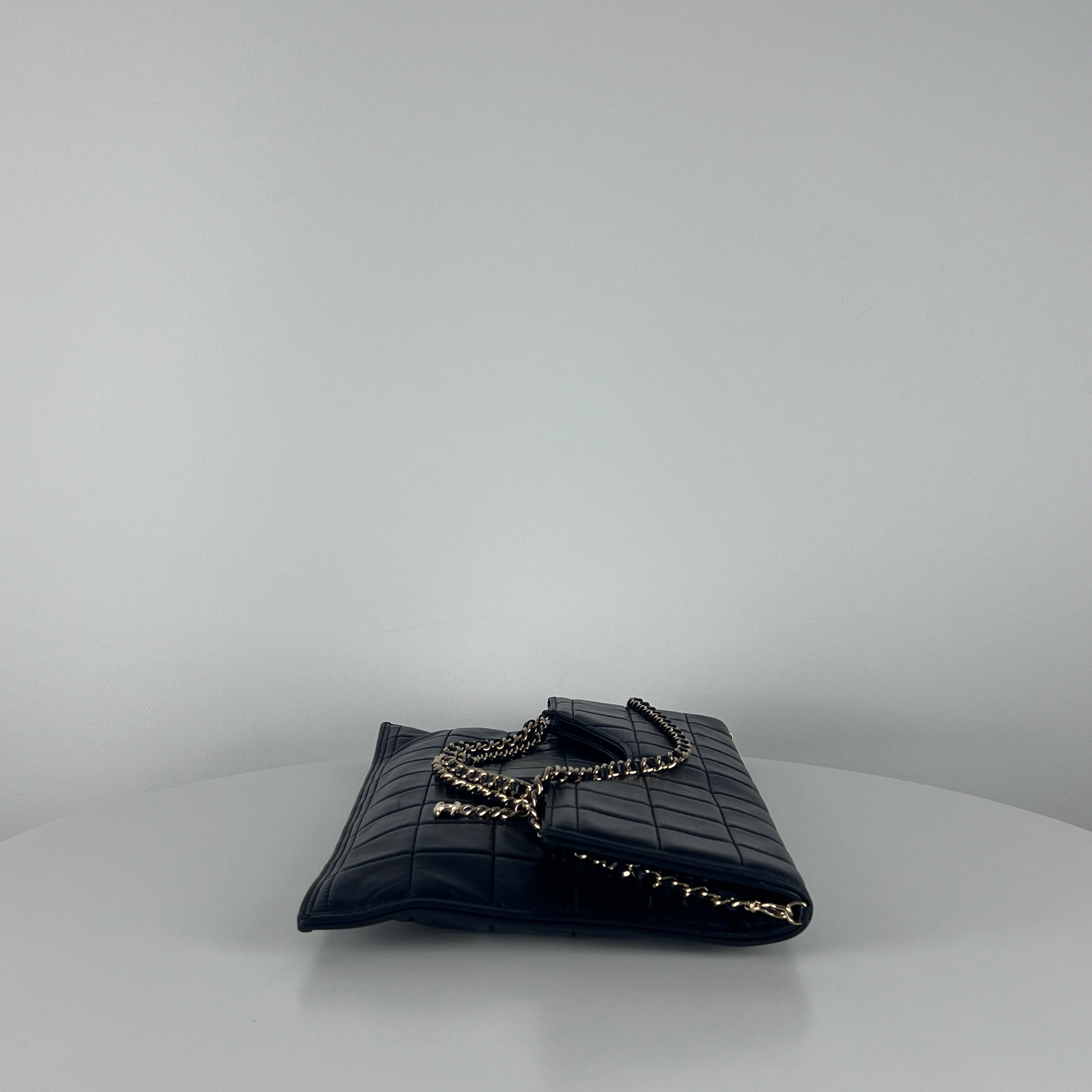 CHANEL Choco Bar black leather handbag