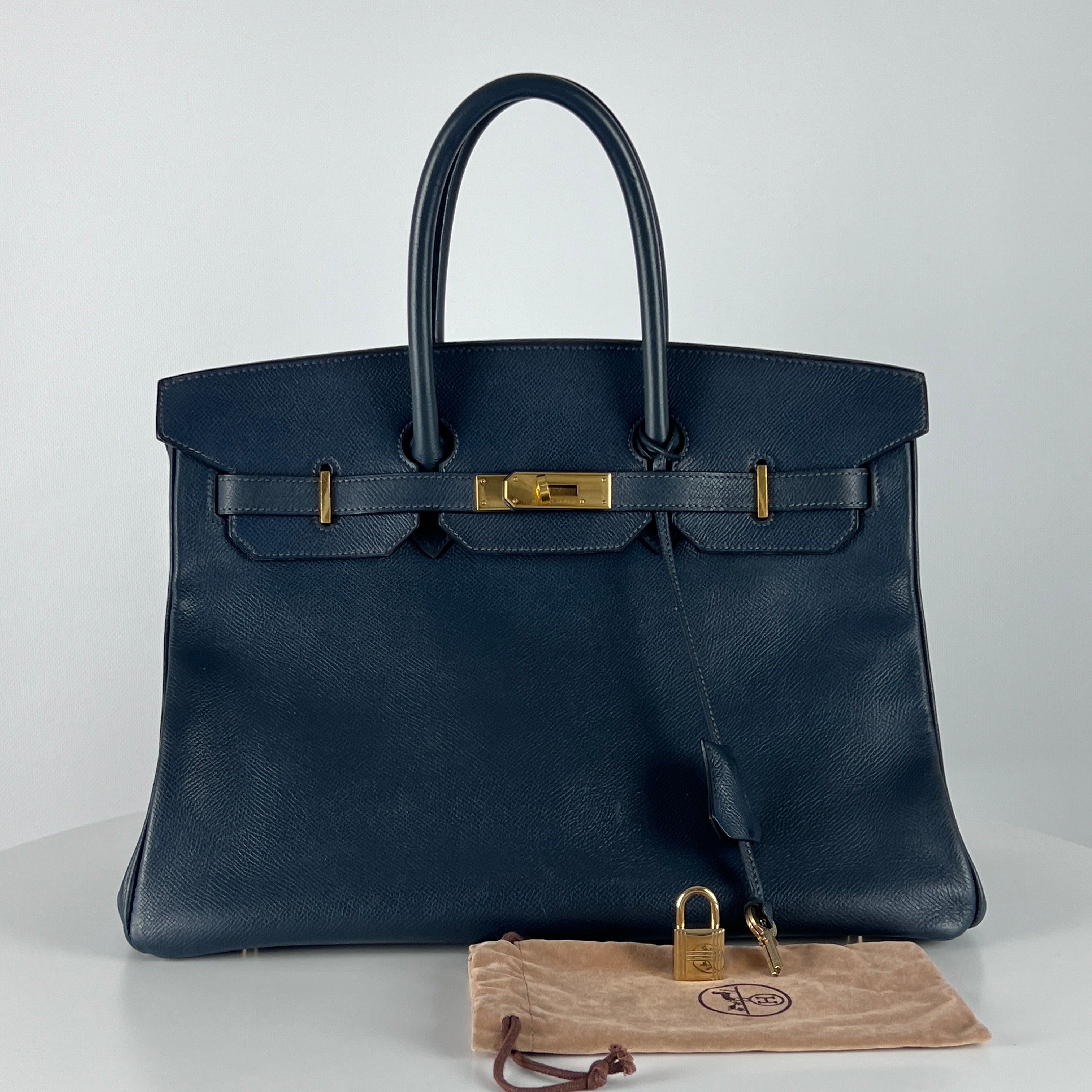 Sac à main HERMÈS Birkin cuir epsom navy