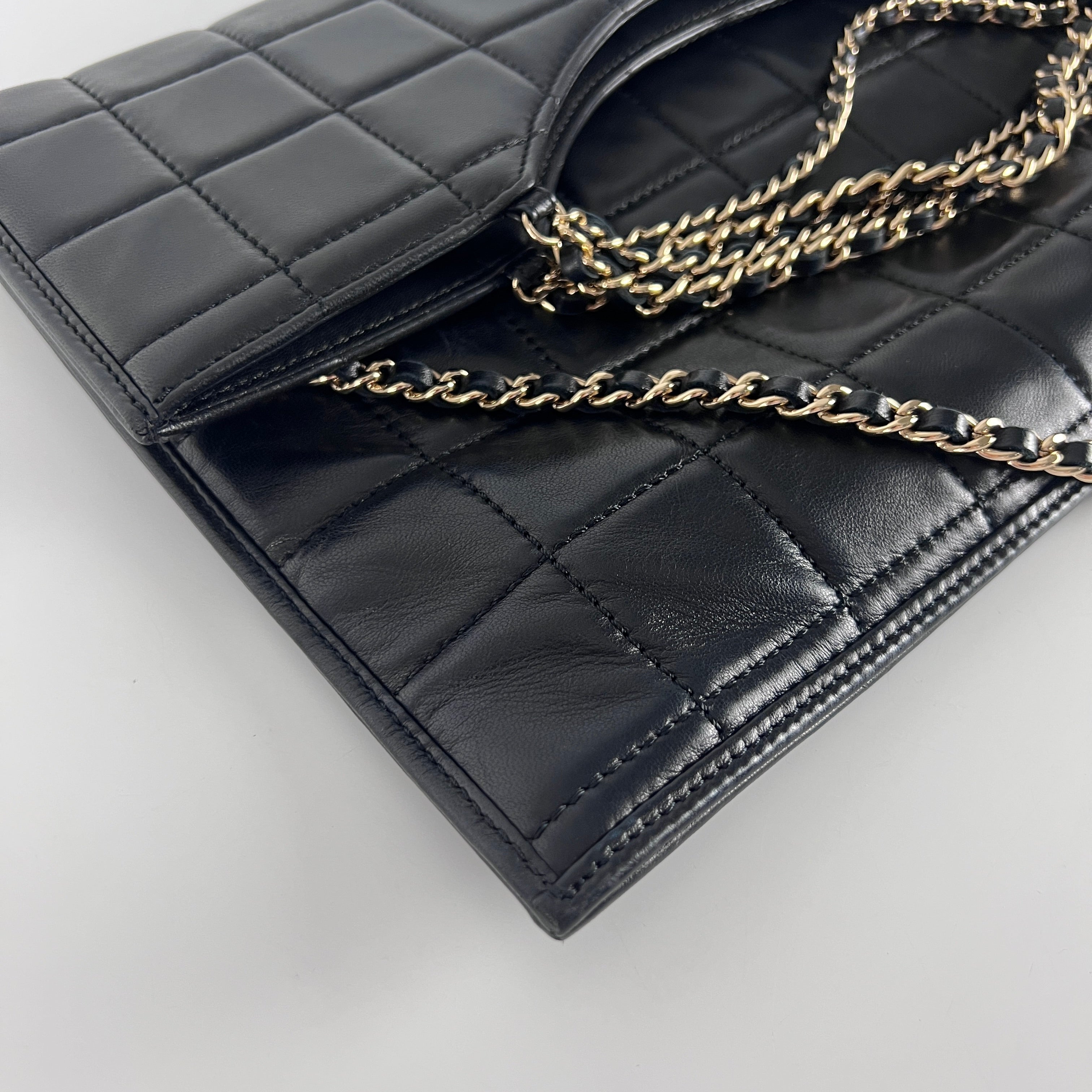 CHANEL Choco Bar black leather handbag