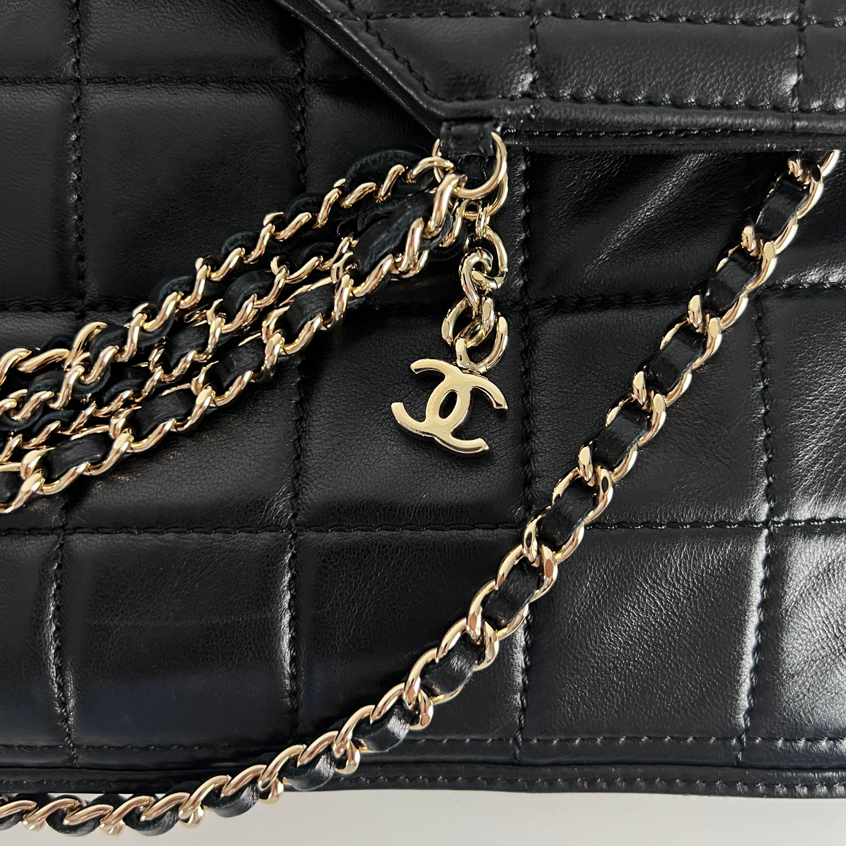 CHANEL Choco Bar black leather handbag