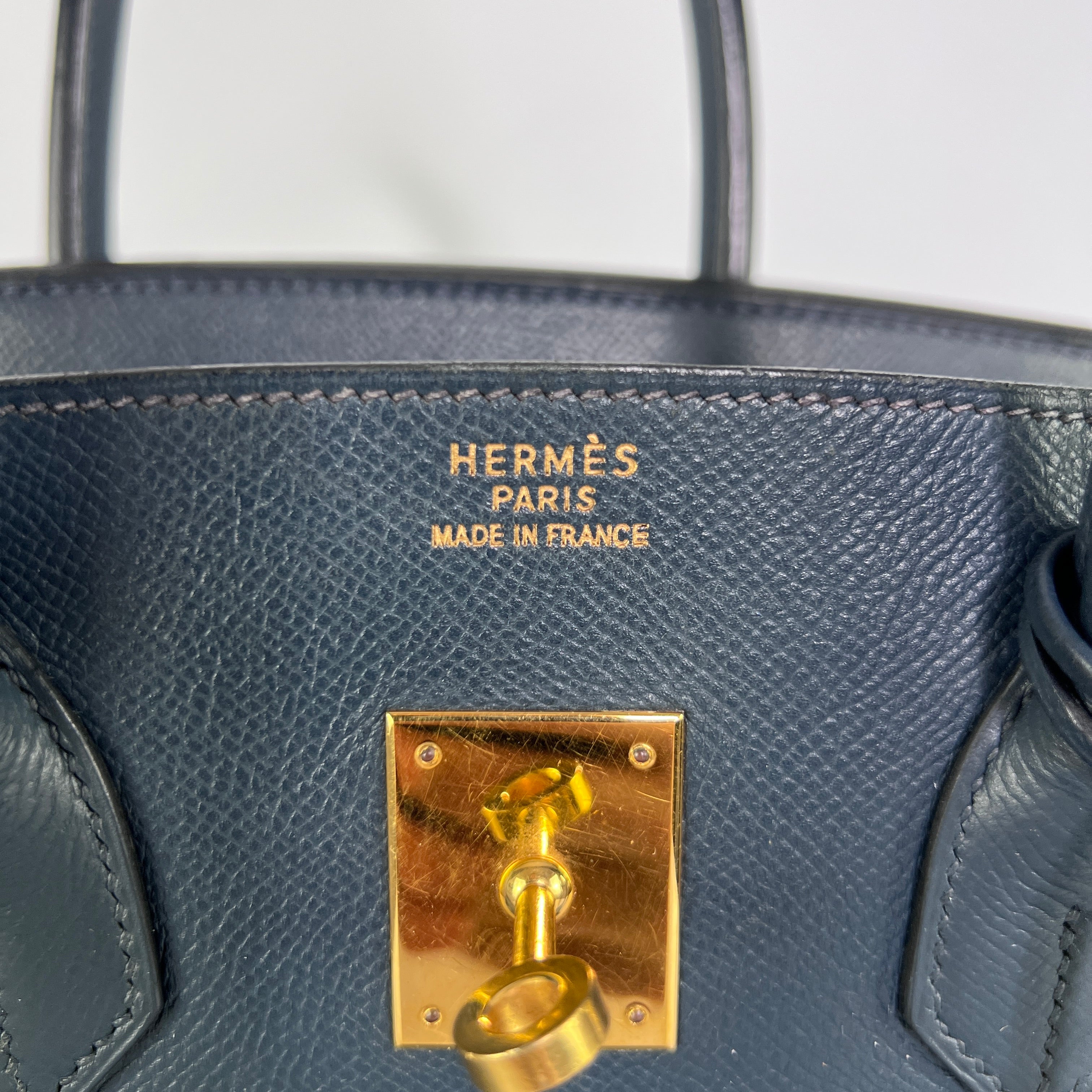Sac à main HERMÈS Birkin cuir epsom navy