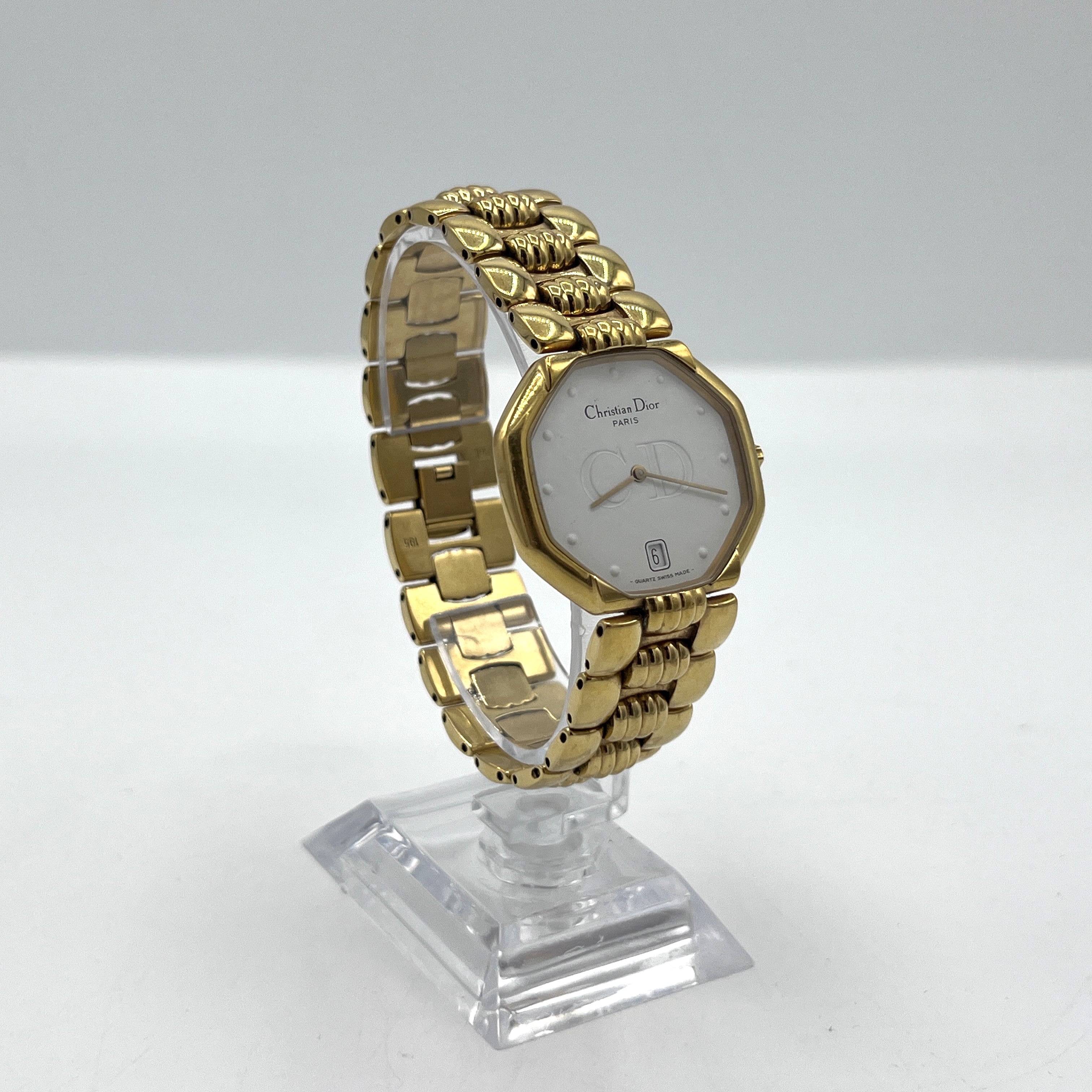 Montre DIOR Octagon plaqué or Doré
