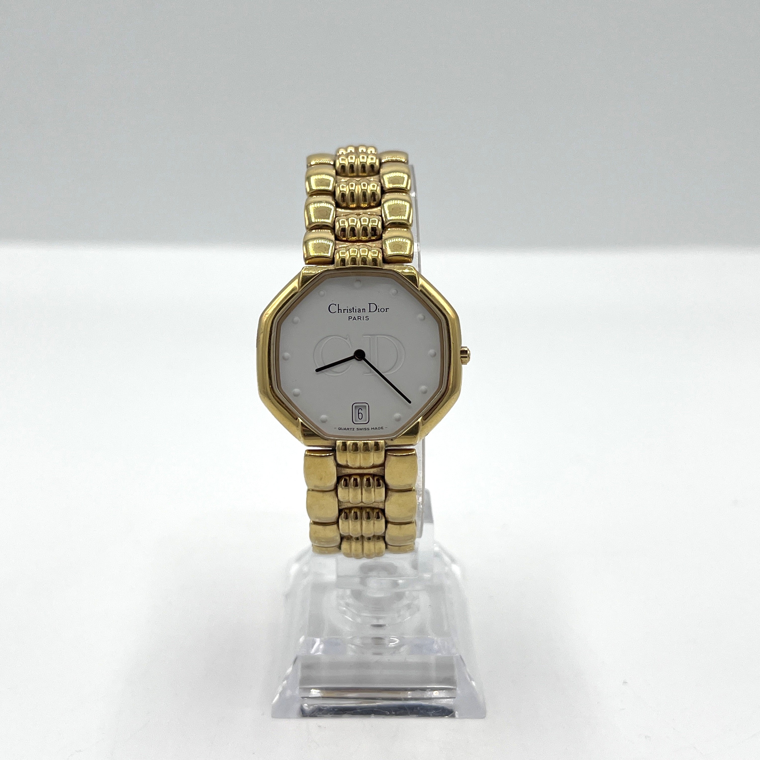 Montre DIOR Octagon plaqué or Doré