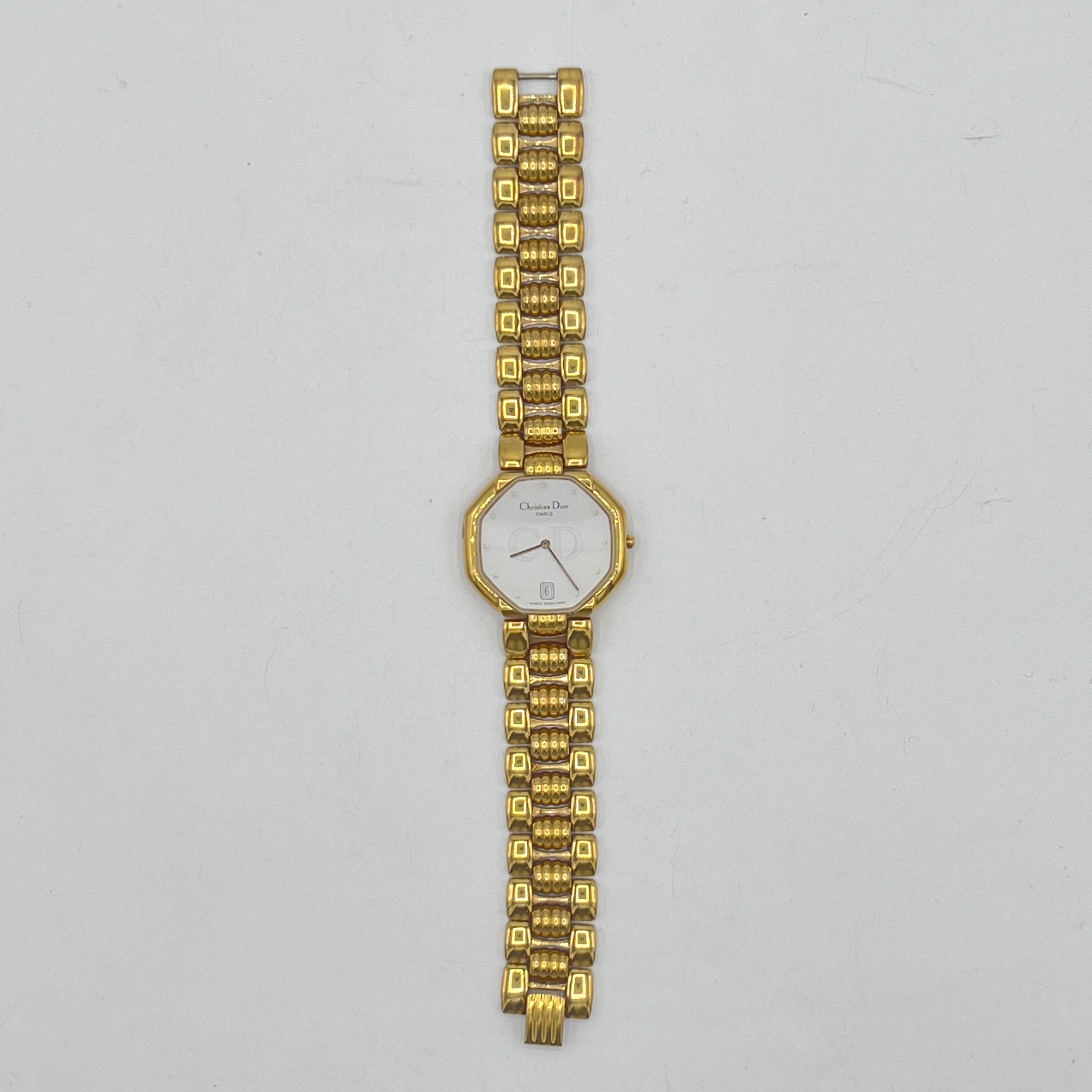 Montre DIOR Octagon plaqué or Doré