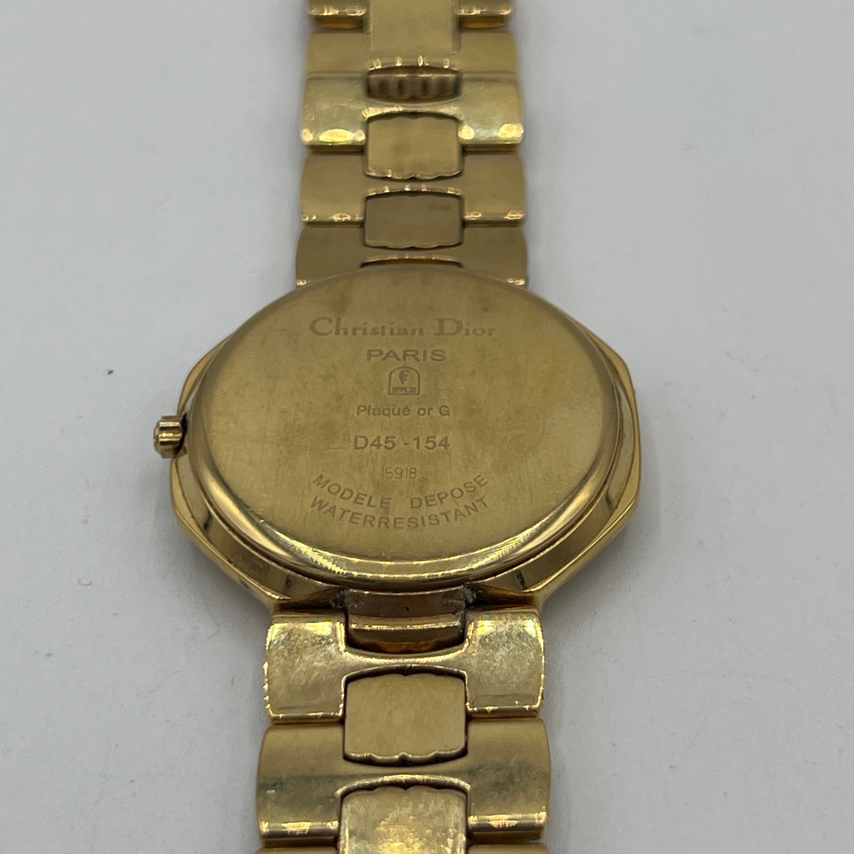 Montre DIOR Octagon plaqué or Doré