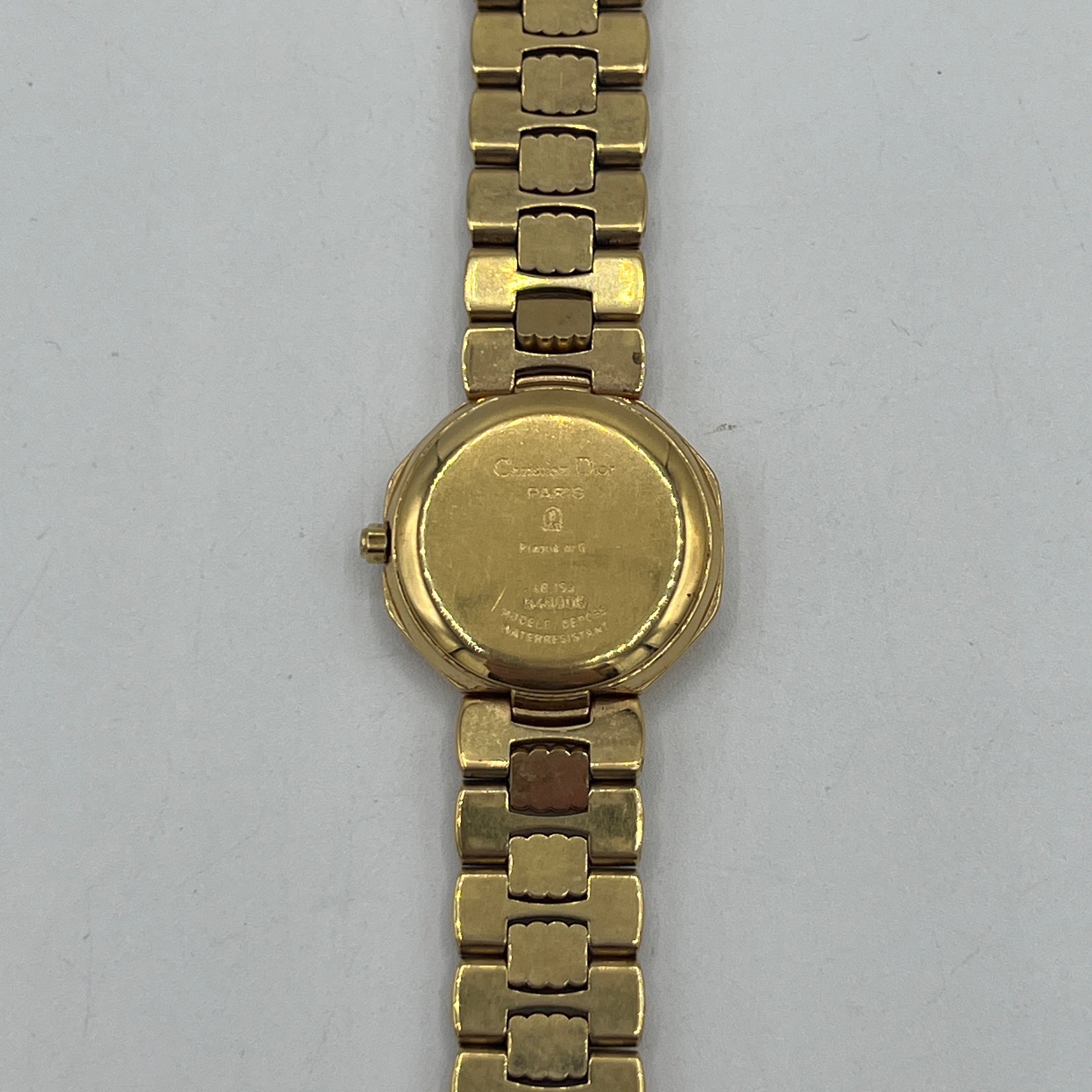 Montre DIOR Octagon plaqué or Doré