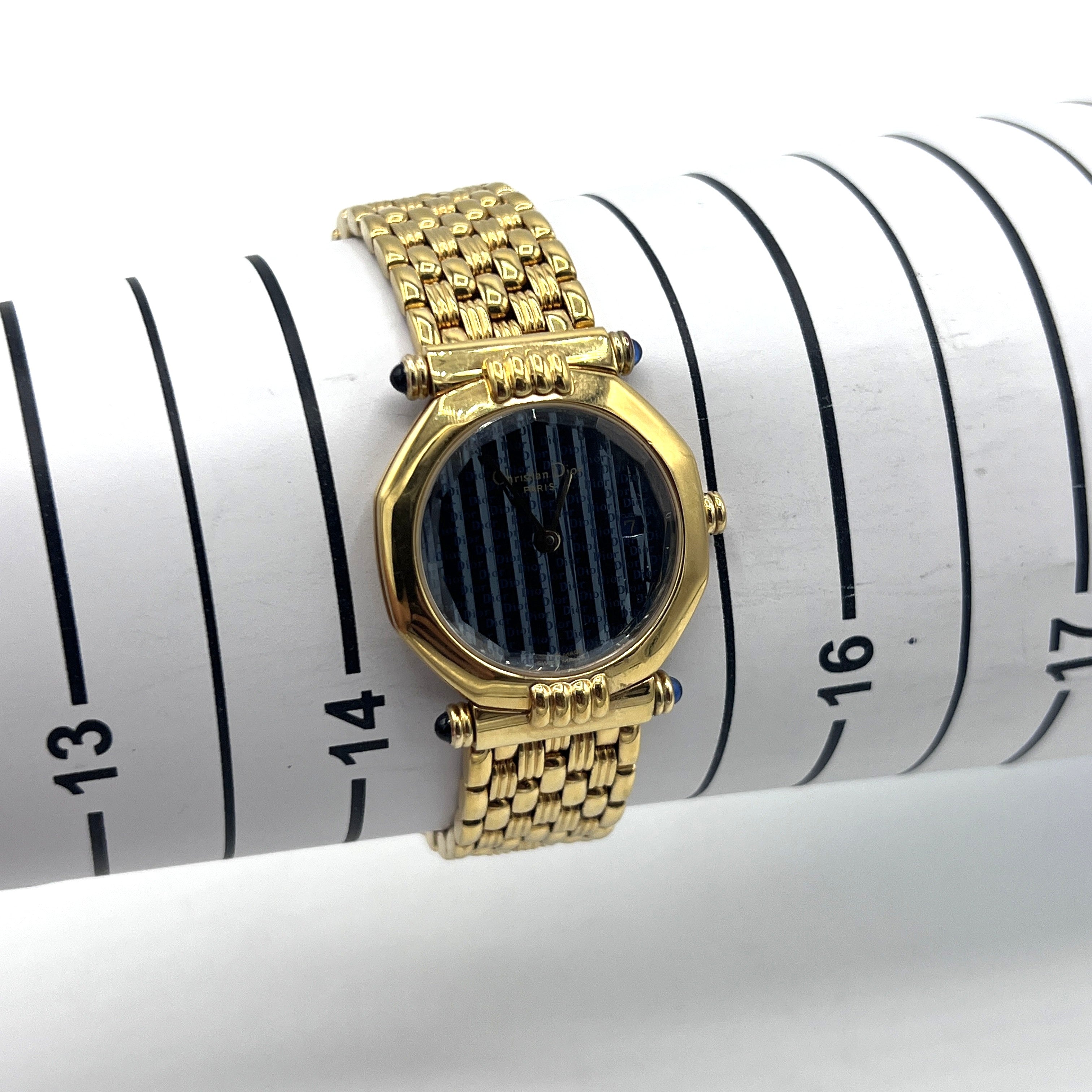 Montre DIOR Octagon plaqué or Doré