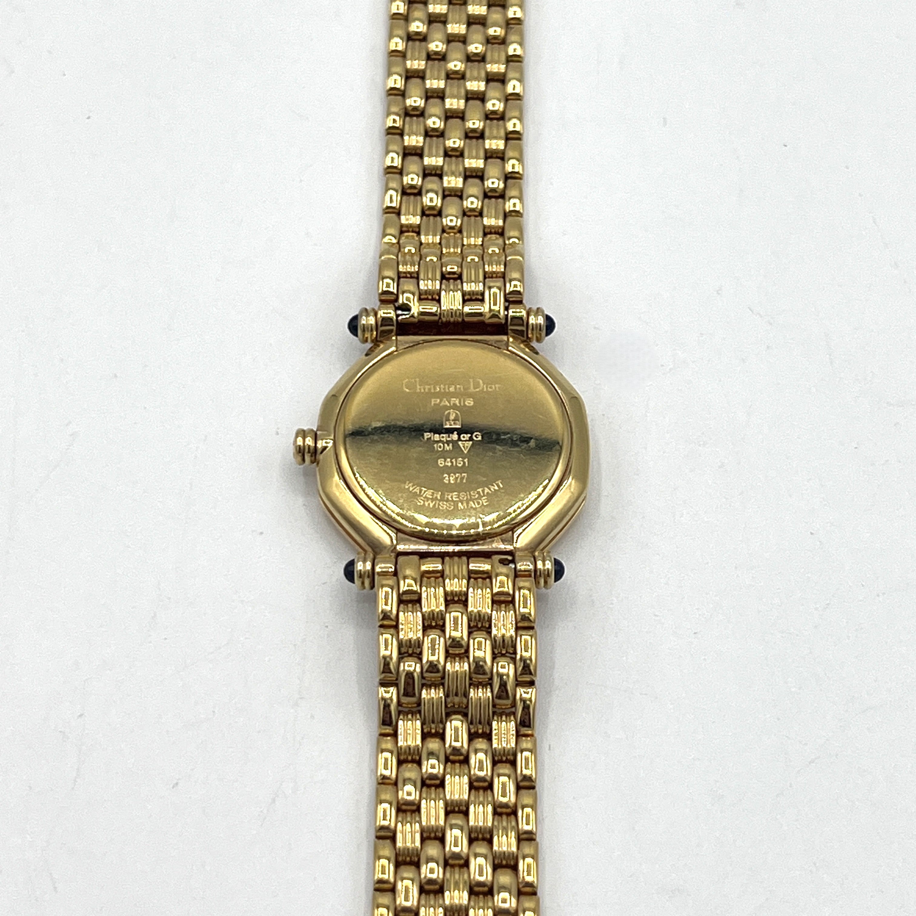 Montre DIOR Octagon plaqué or Doré