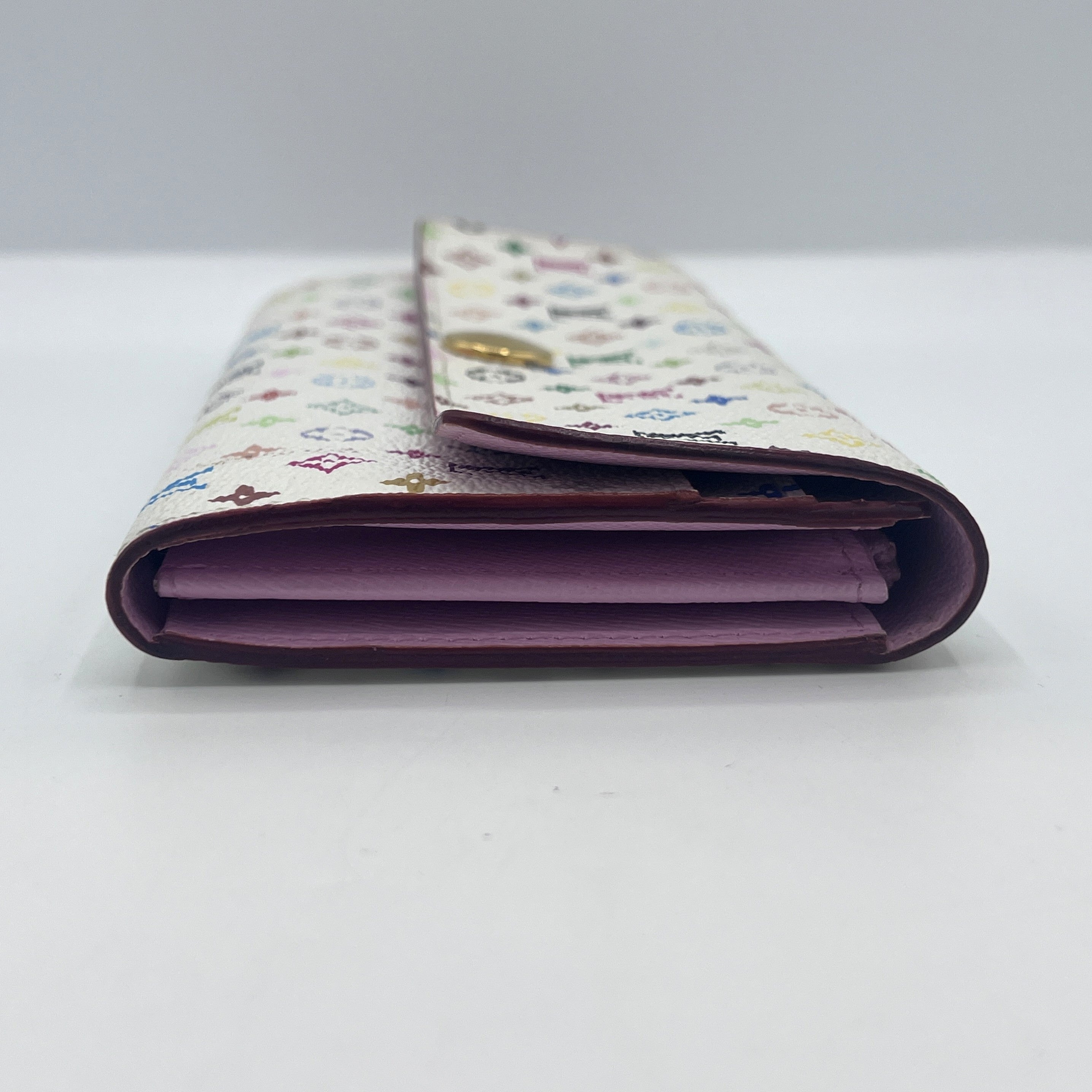 Portefeuille LOUIS VUITTON Murakami Sarah Wallet cuir blanc