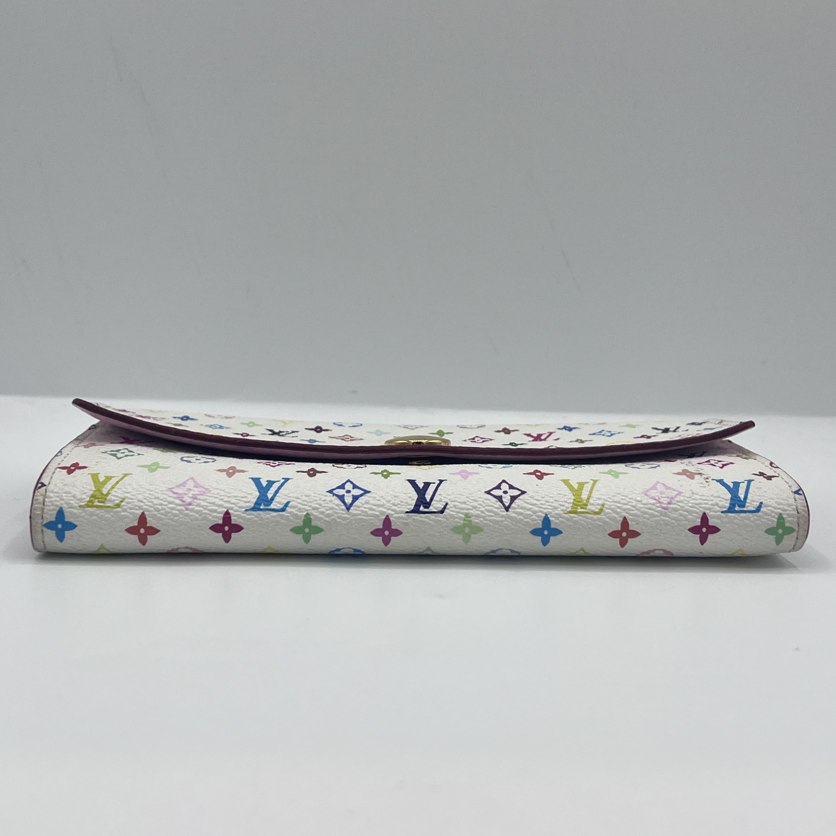 Portefeuille LOUIS VUITTON Murakami Sarah Wallet cuir blanc