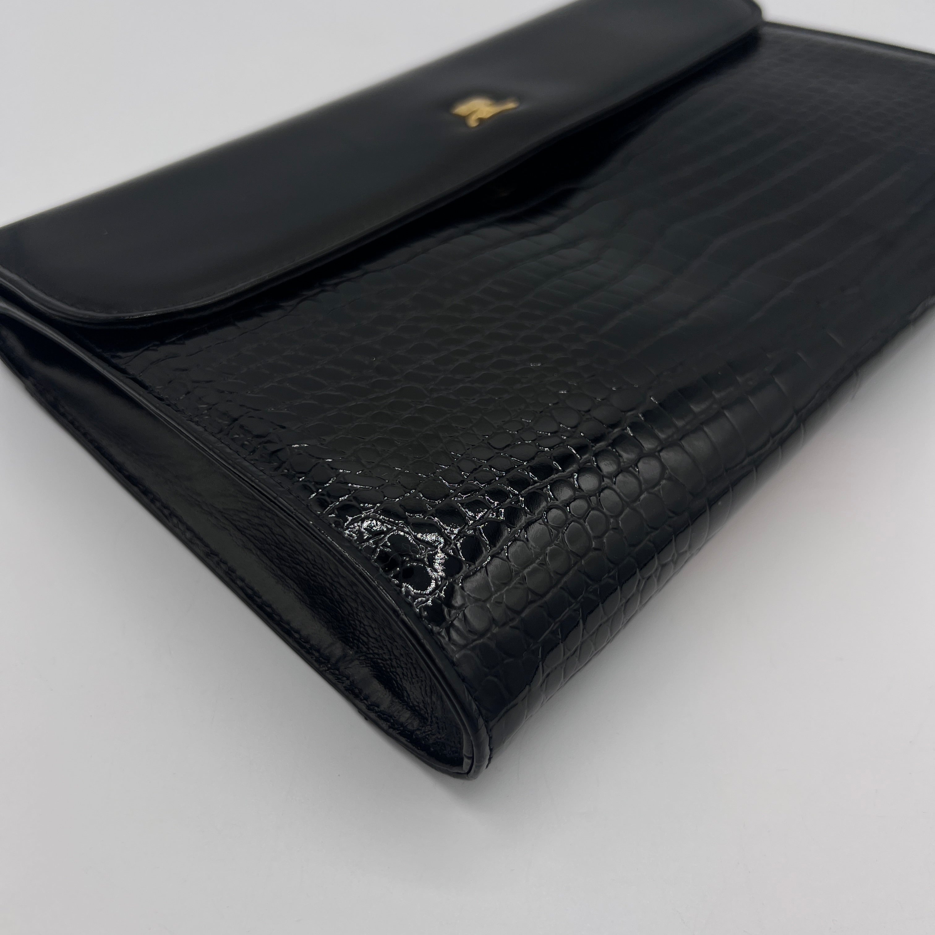 Pochette COURREGES cuir noir
