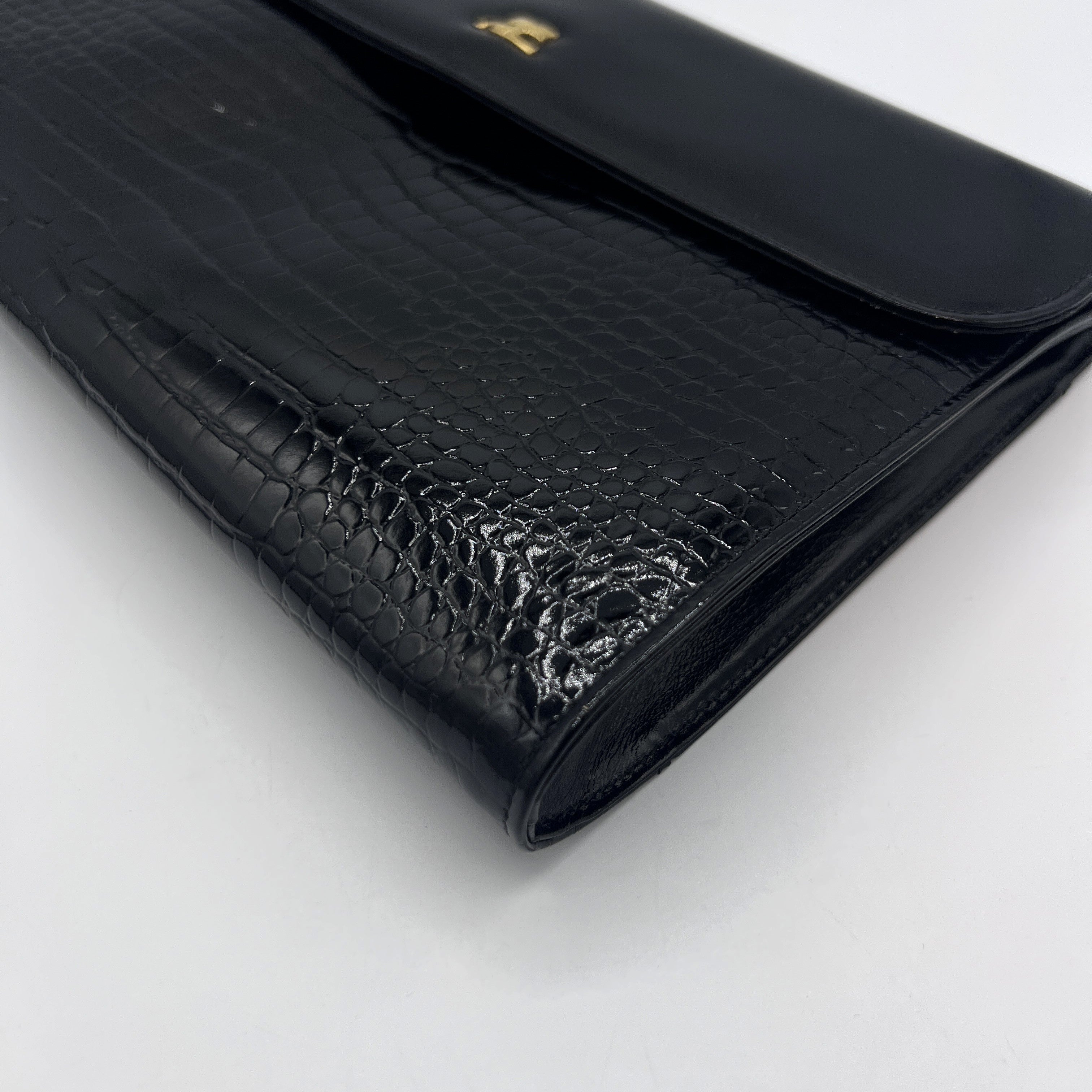 Pochette COURREGES cuir noir