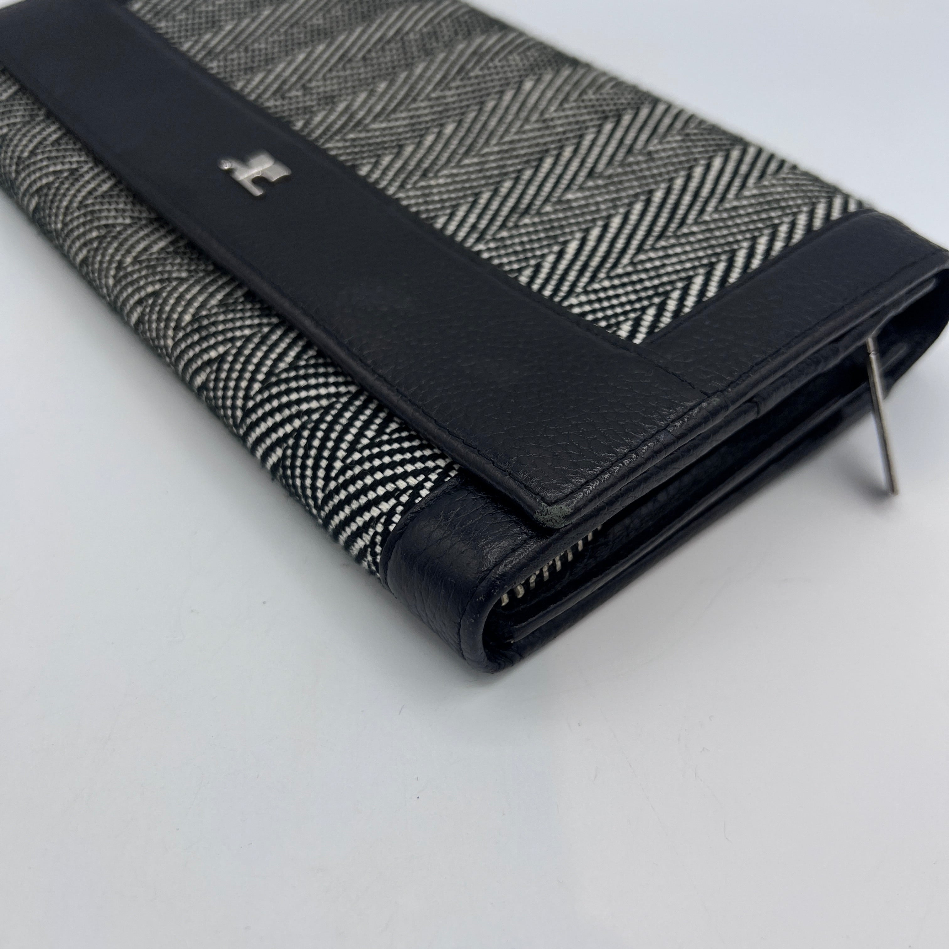 Pochette COURREGES toile et cuir noir