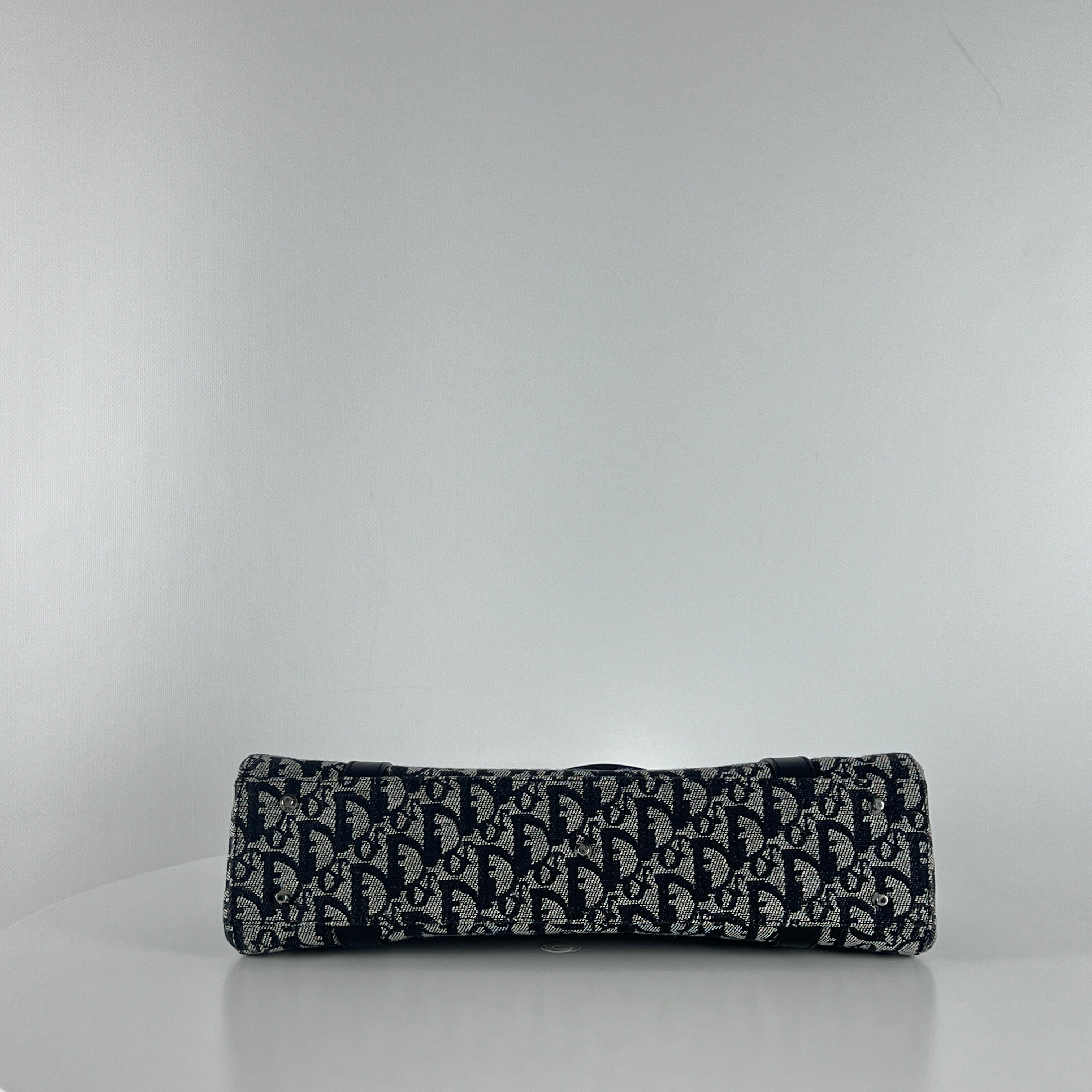 Sac à main DIOR Trotter toile et cuir navy
