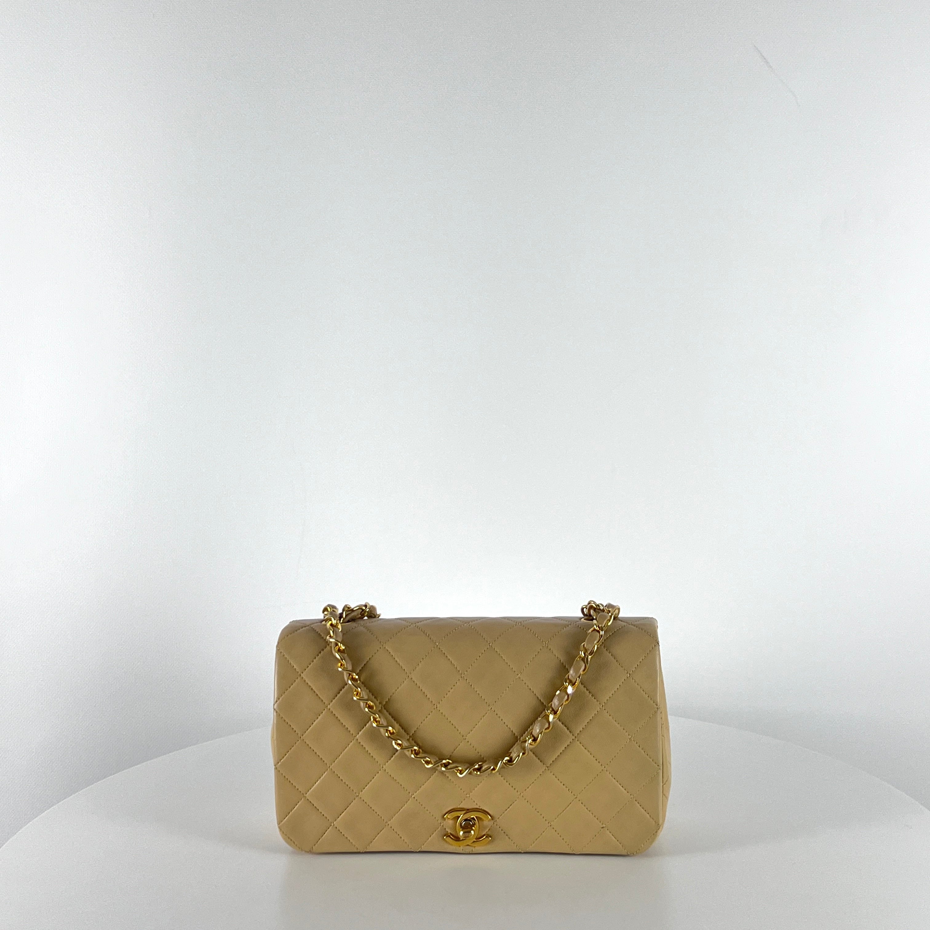 Sac à main CHANEL Timeless Classique Small cuir beige