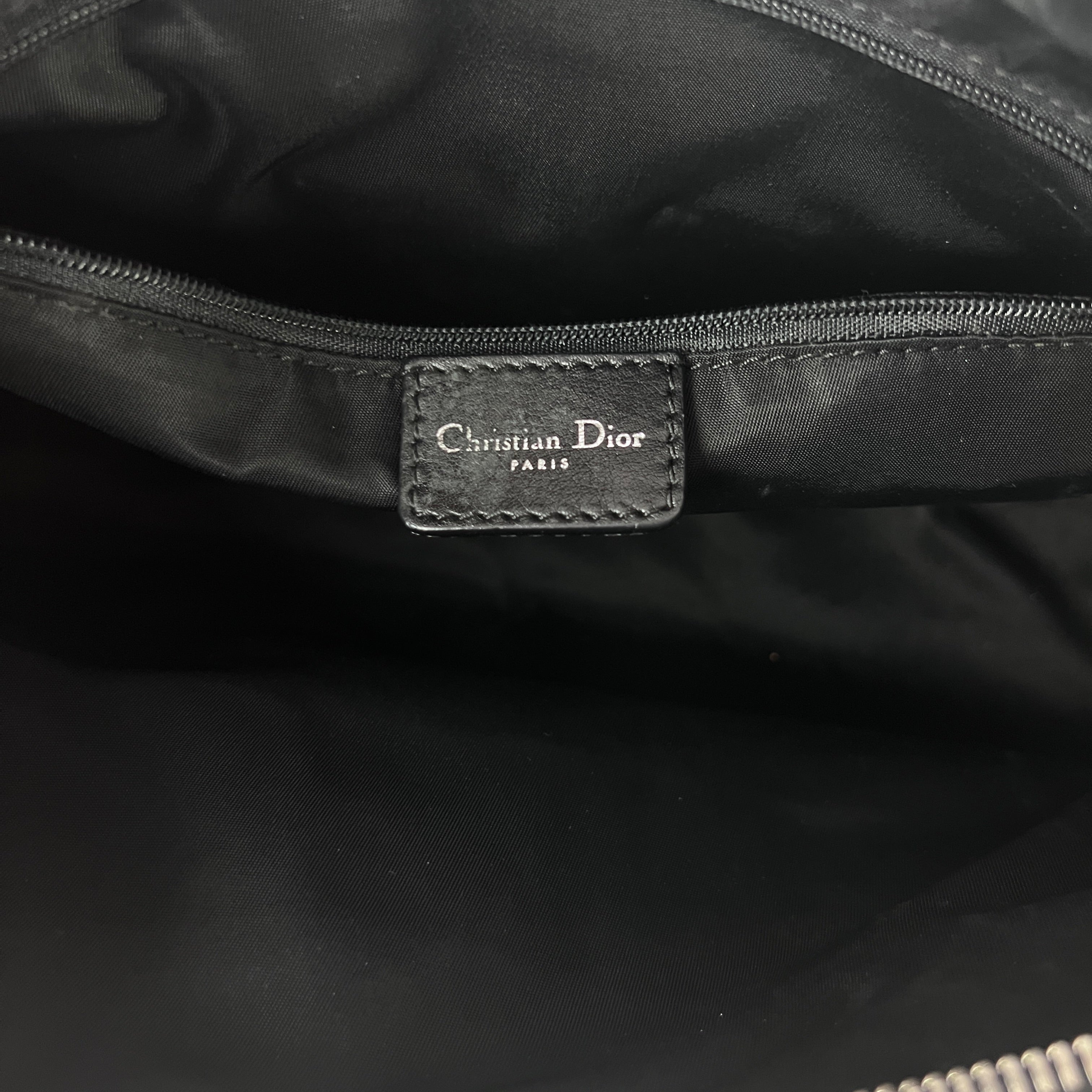 Sac à main DIOR Trotter toile et cuir navy