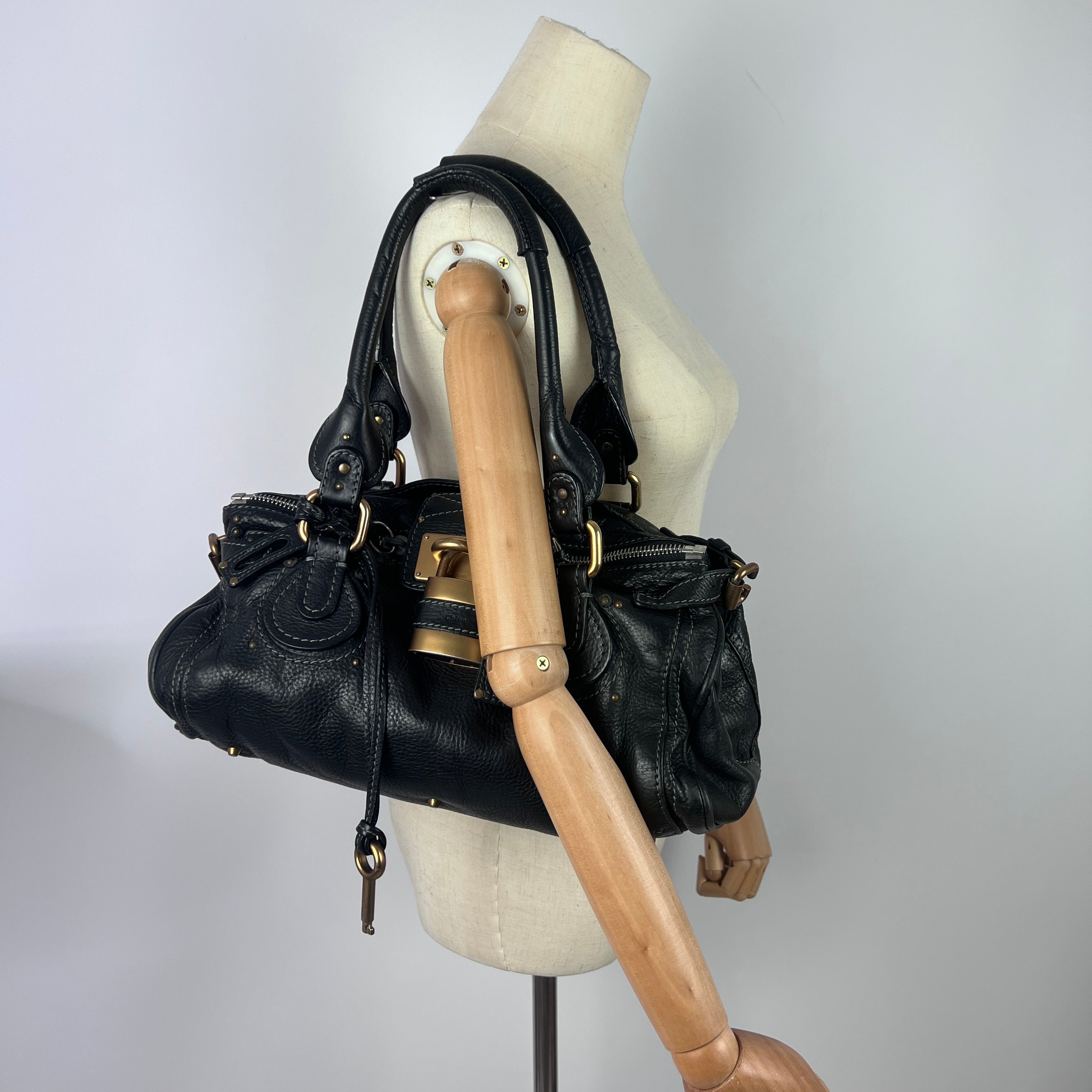 Sac à main CHLOE Paddington cuir noir