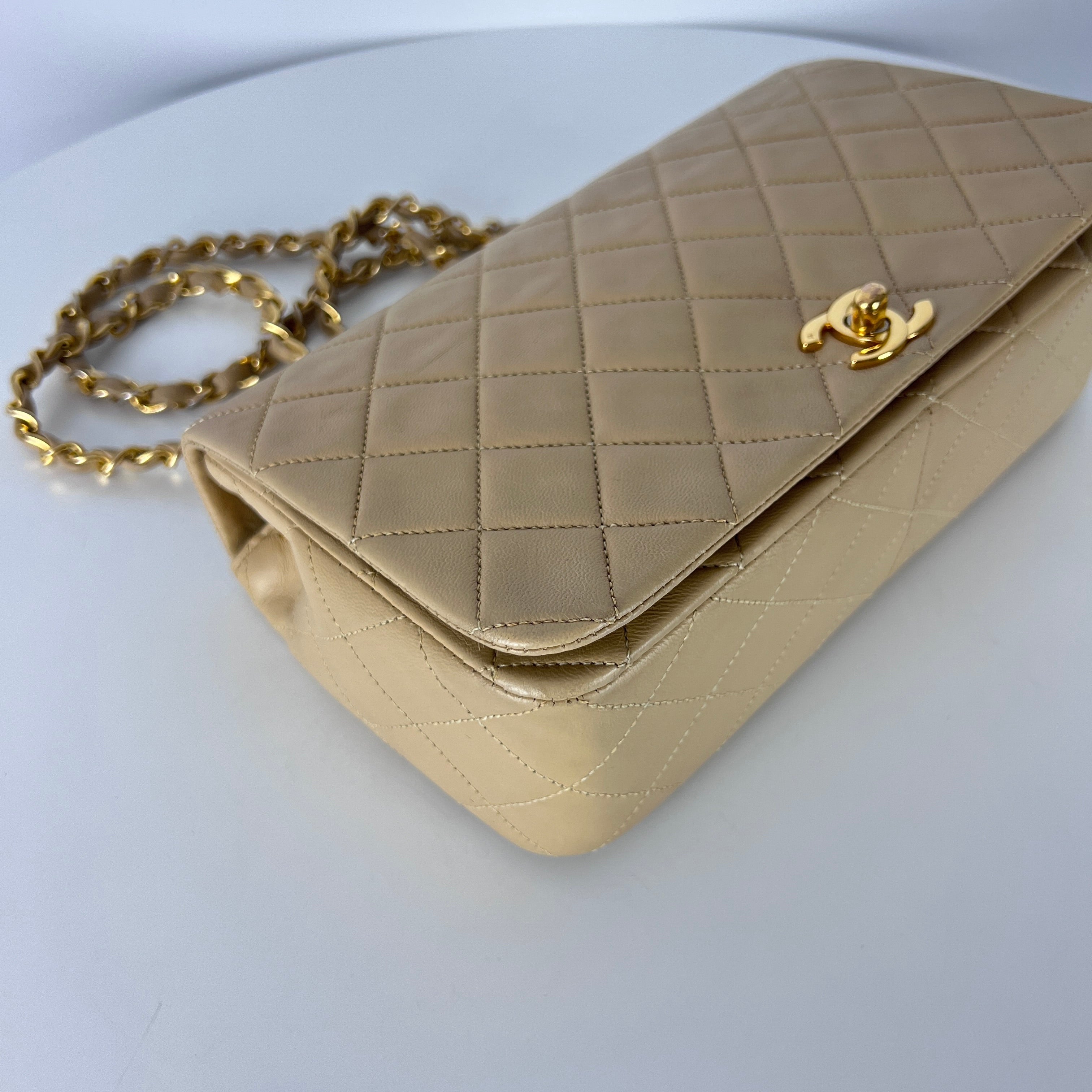 Sac à main CHANEL Timeless Classique Small cuir beige