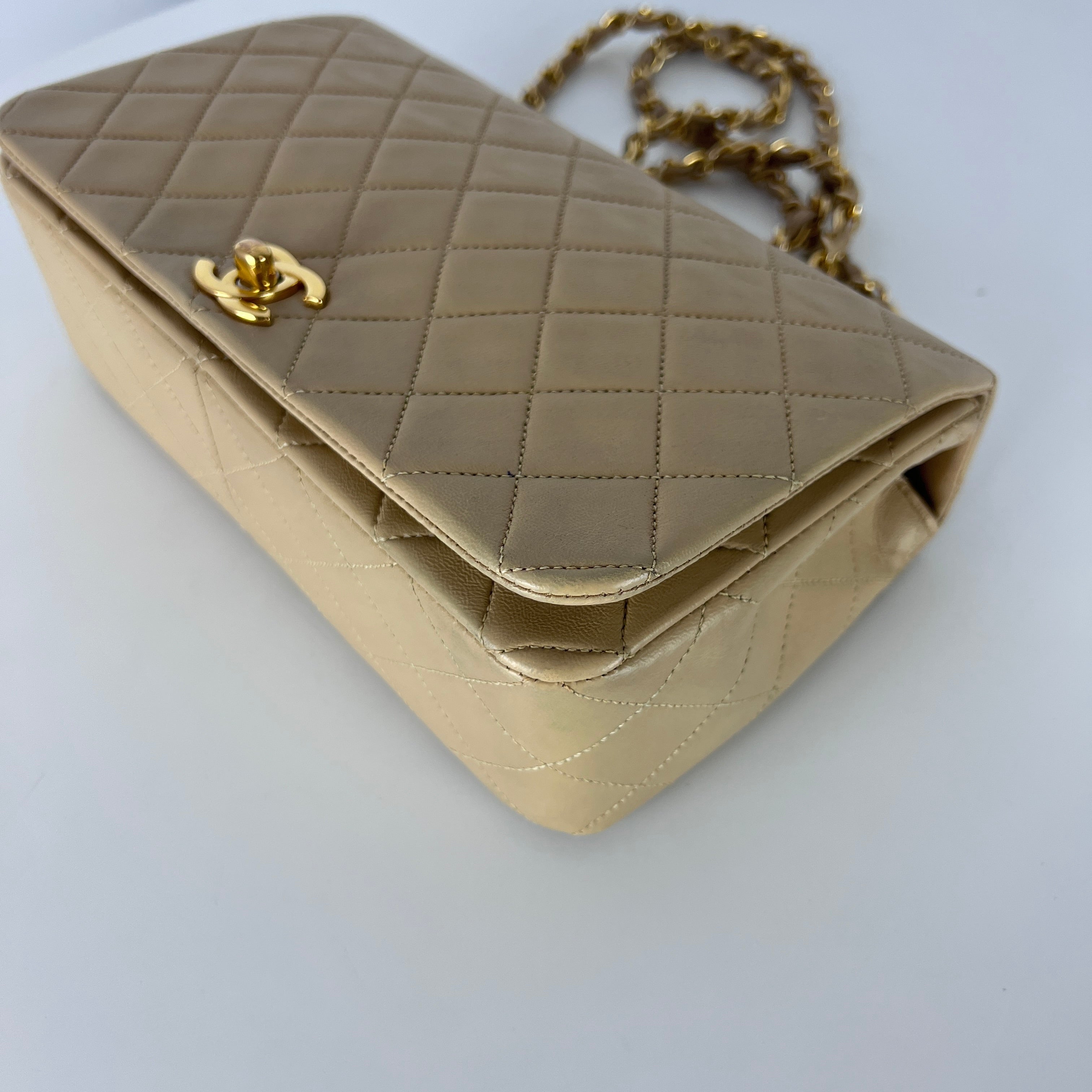 Sac à main CHANEL Timeless Classique Small cuir beige