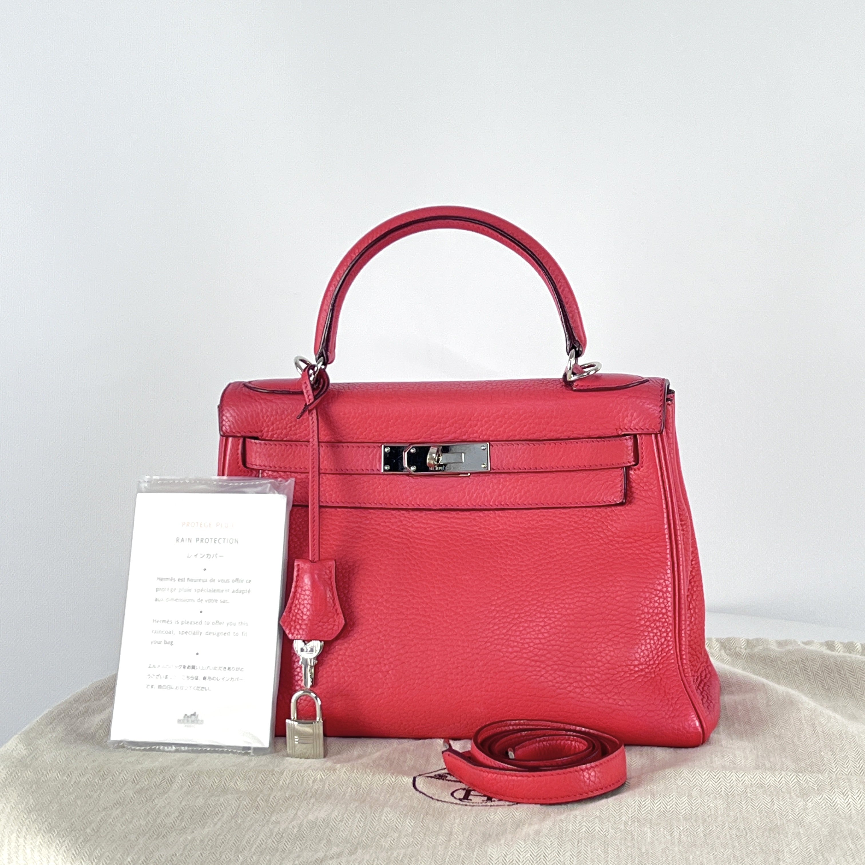 Sac à main HERMES Kelly 28 cuir rose