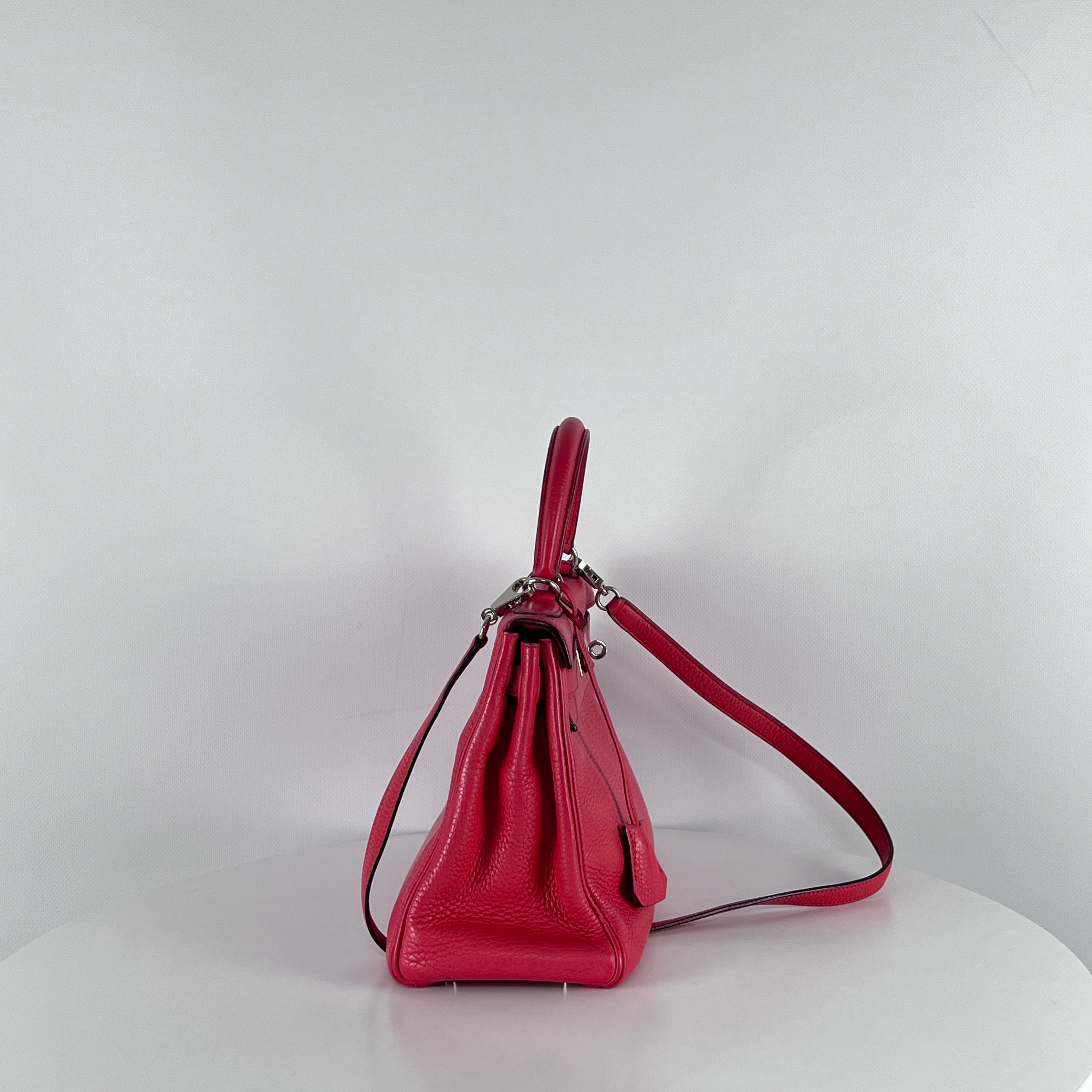 Sac à main HERMES Kelly 28 cuir rose