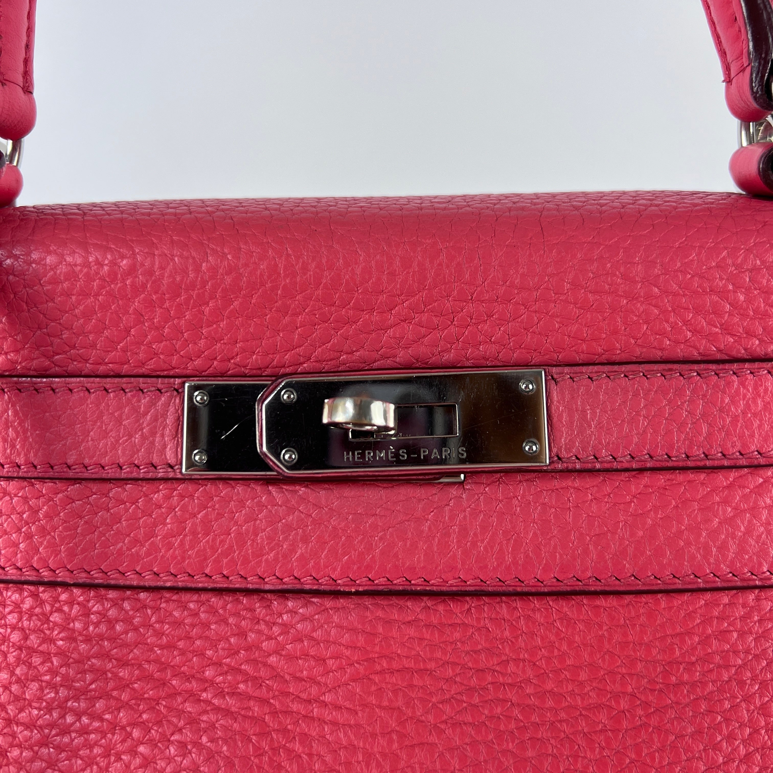 Sac à main HERMES Kelly 28 cuir rose