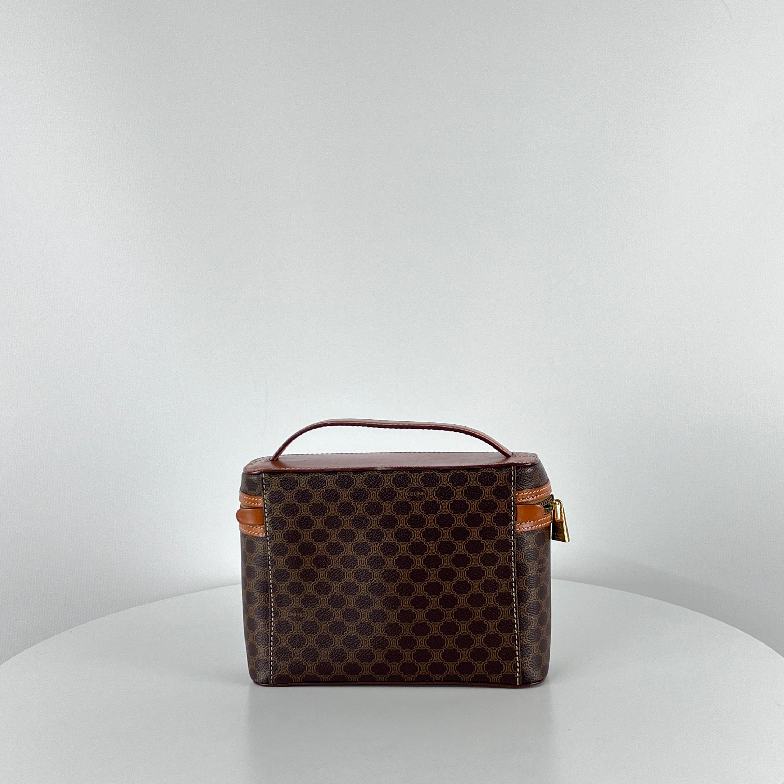 Sac Vanity de CELINE toile et cuir marron