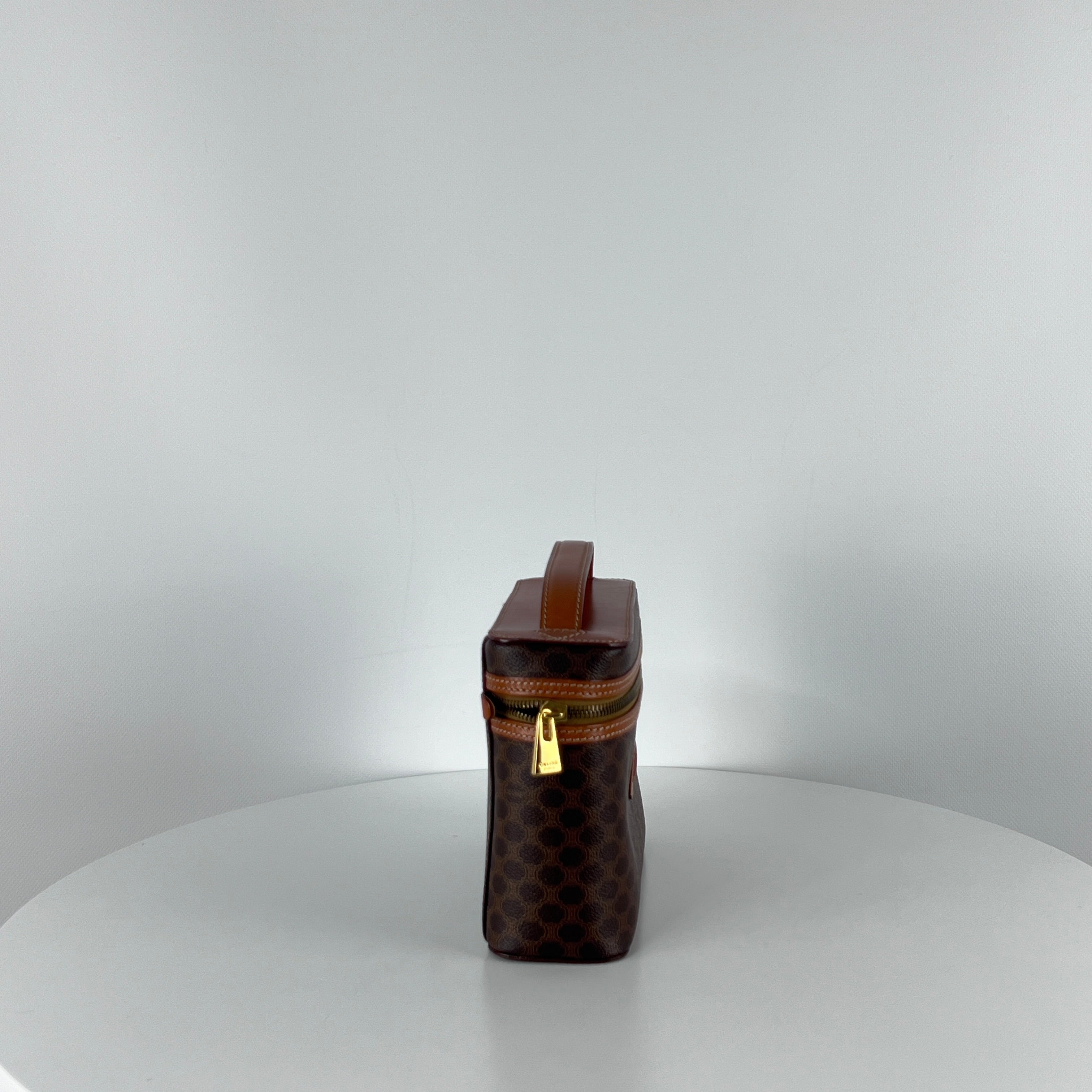 Sac Vanity de CELINE toile et cuir marron