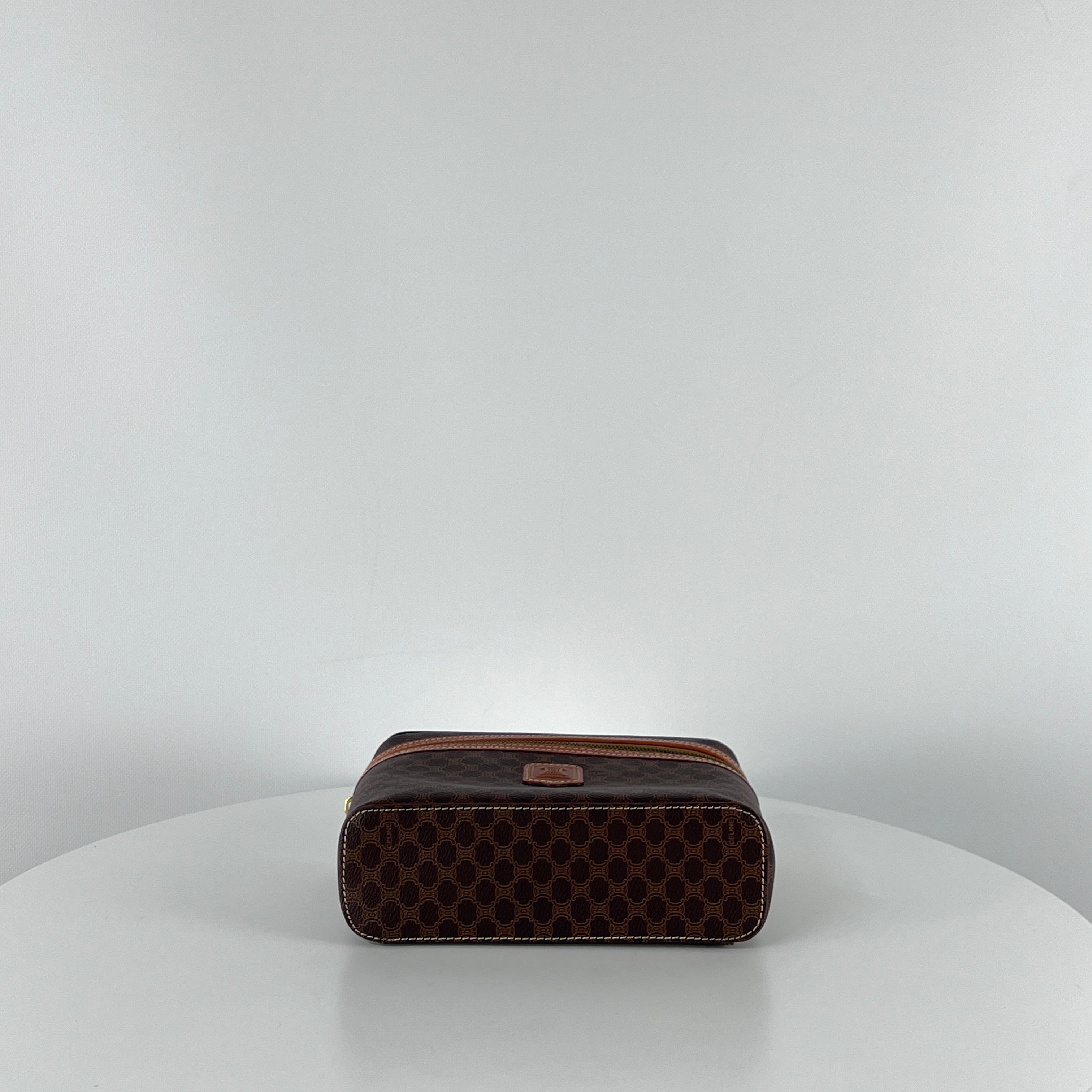 Sac Vanity de CELINE toile et cuir marron
